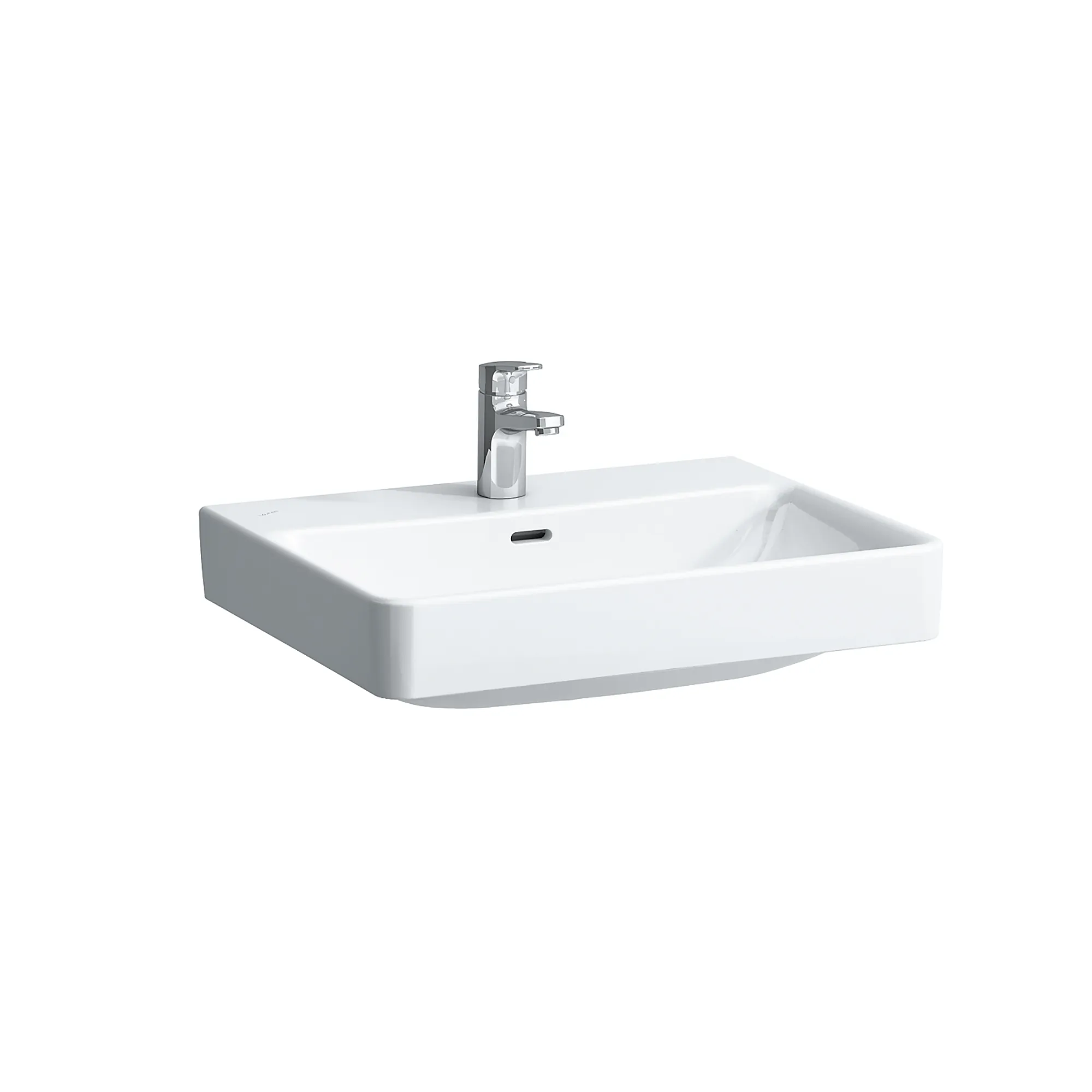 Aufsatzwaschtisch PRO S 465x600x175 1 Hahnloch mit Überlauf weiß