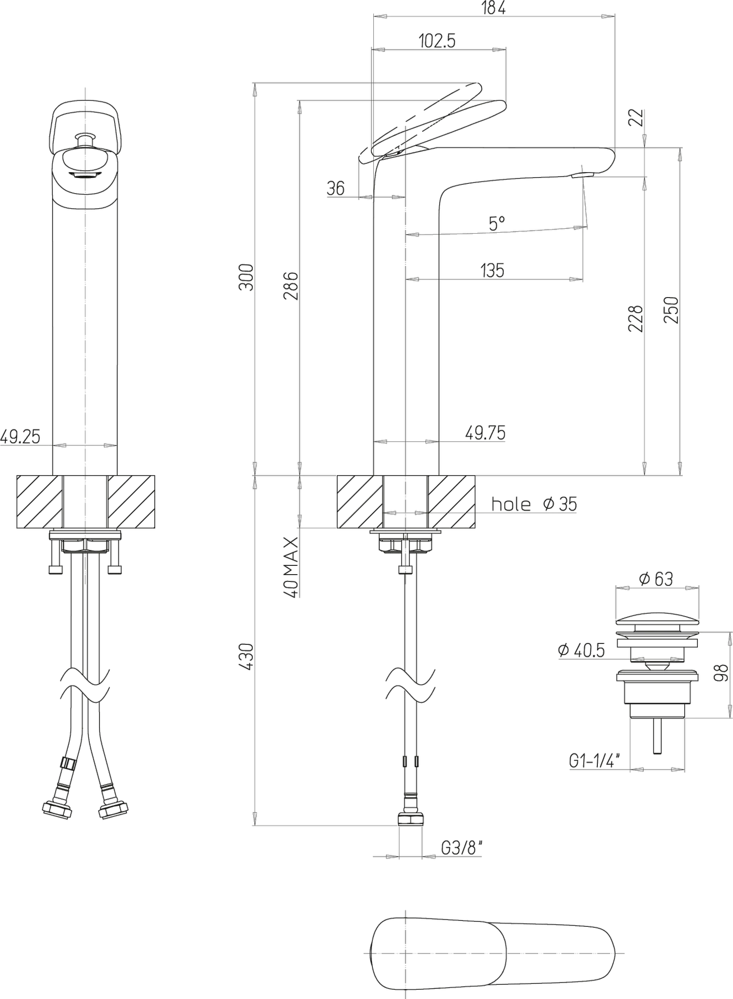 Einhand-Waschtischarmatur „Antao“ 18,4 cm Ausladung 135 mm in Brushed Nickel Matt Einhand-Waschtischarmatur „Antao“ 18,4 cm Ausladung 135 mm in Brushed Nickel Matt