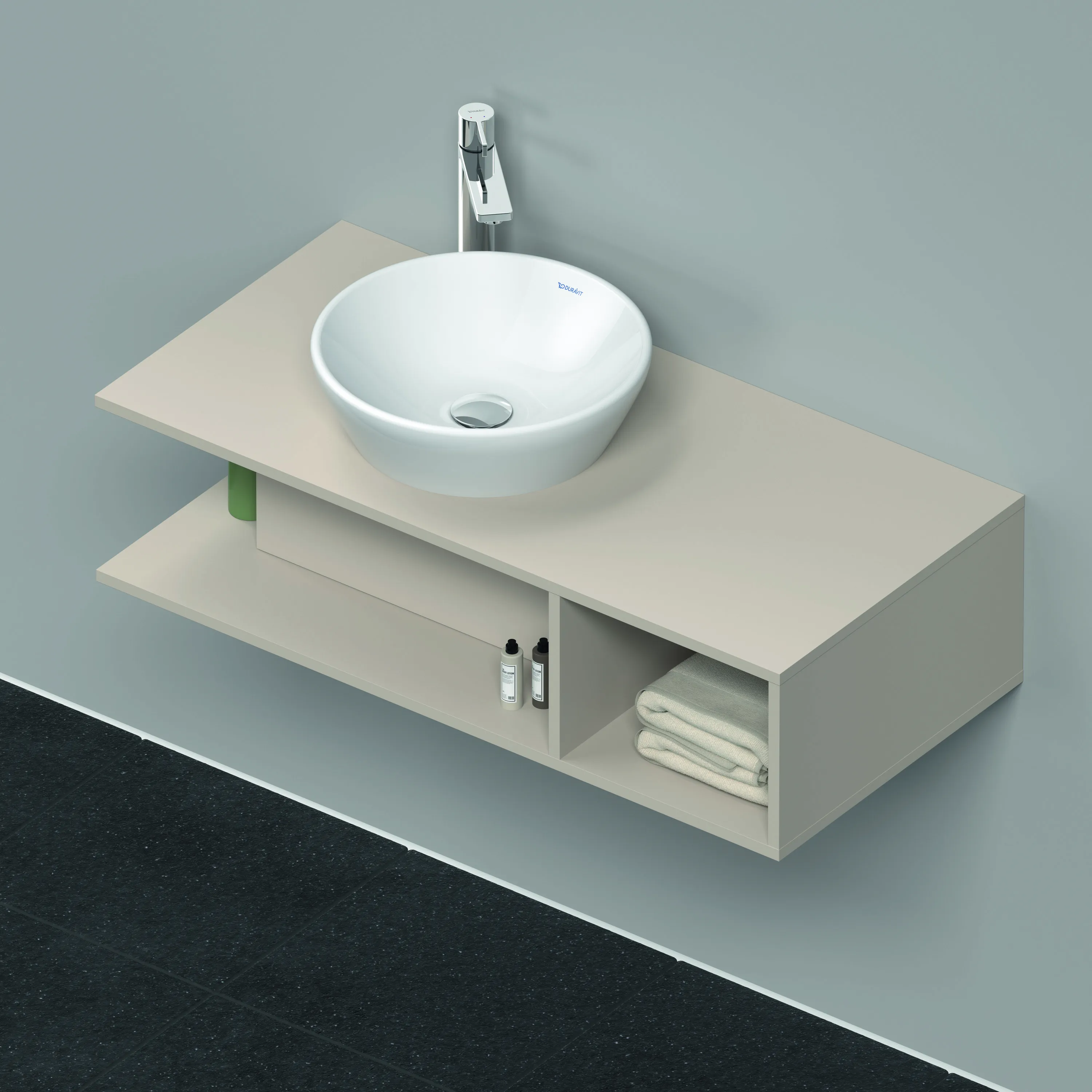 Duravit Waschtischunterschrank wandhängend „D-Neo“ 100 × 26 × 48 cm Taupe Matt