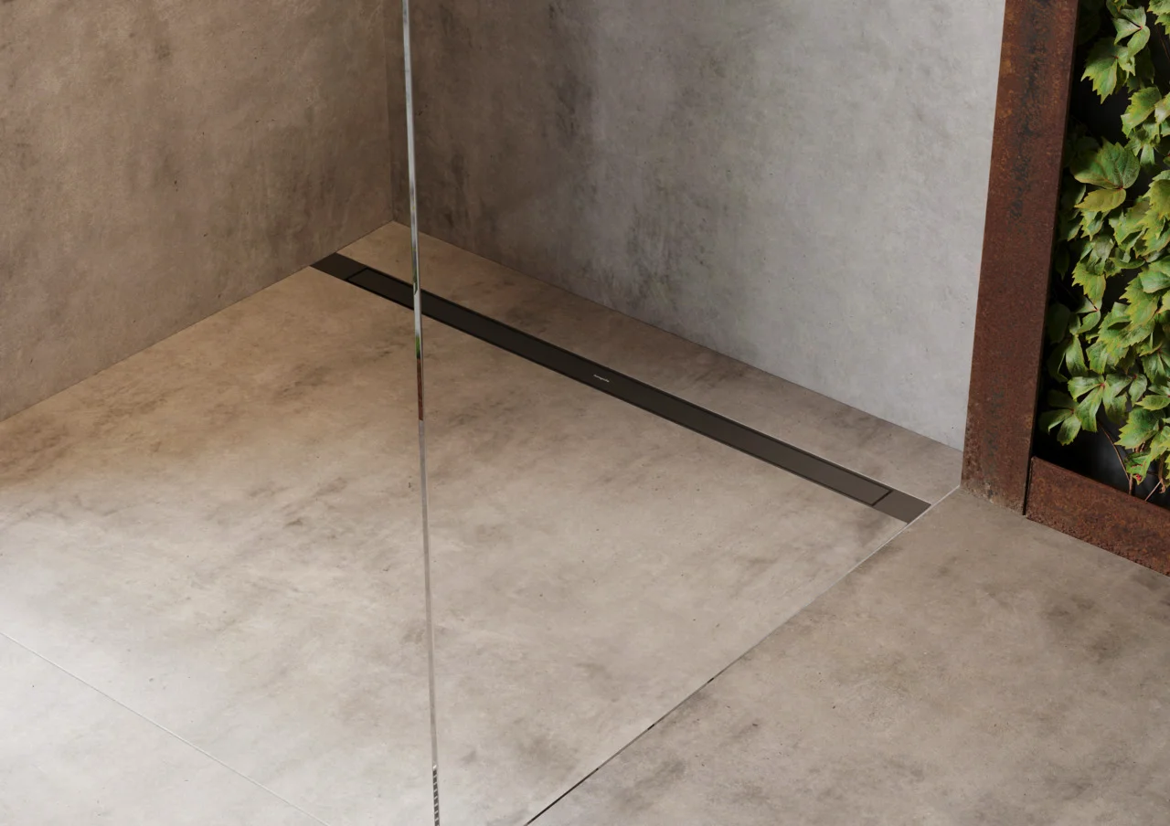 Hansgrohe RainDrain Match Plus Duschrinne Fertigset 1200 mm, höhenverstellbarer Rahmen, Mattschwarz Hansgrohe RainDrain Match Plus Duschrinne Fertigset 1200 mm, höhenverstellbarer Rahmen, Mattschwarz