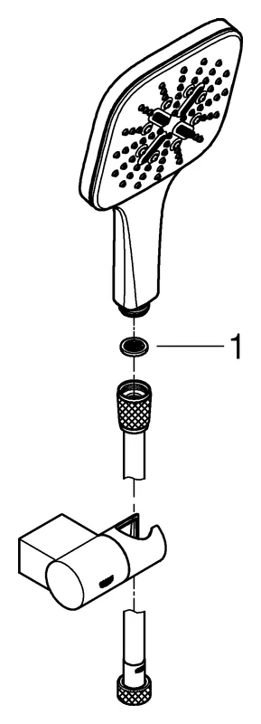 Wandhalterset Rainshower SmartActive 130 Cube 26588, 3 Strahlarten, Handbrausehalter, Brauseschlauch Silverflex 1500 mm, 9,5 l/min Durchflusskonstanthalter, chrom