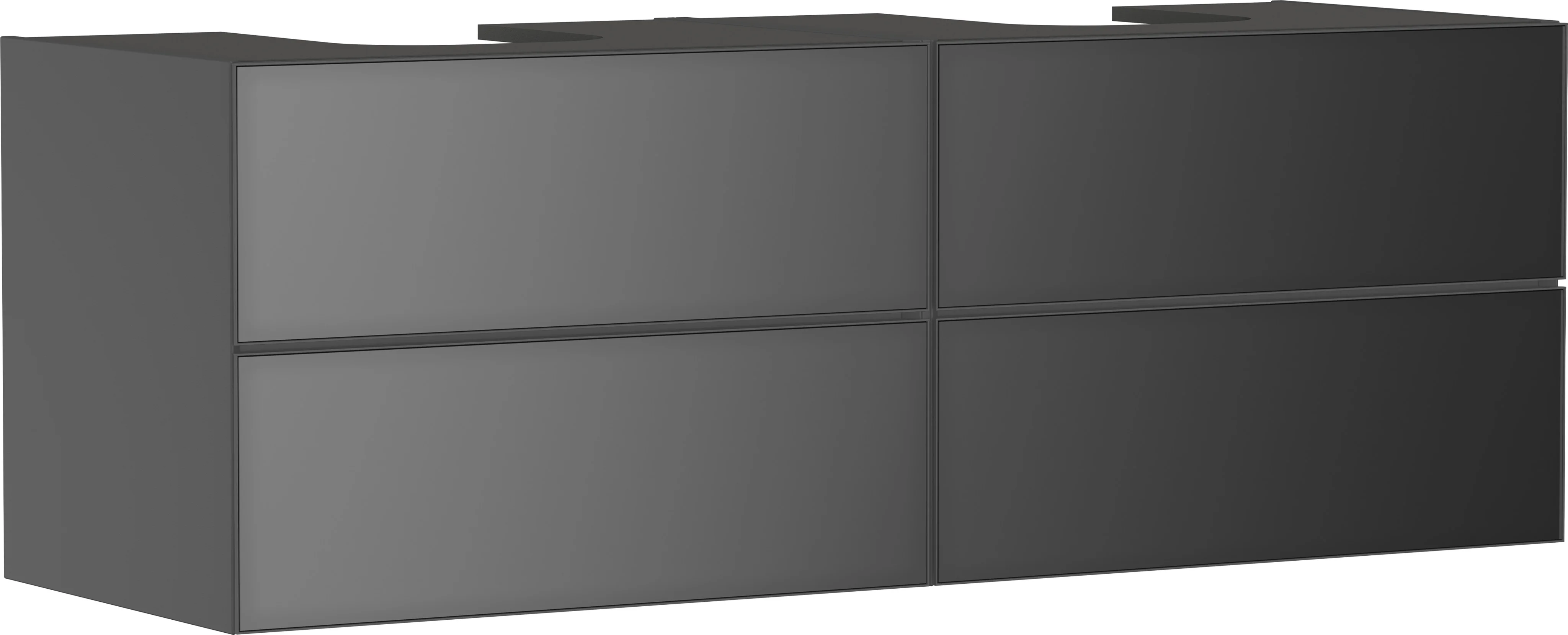 Hansgrohe Xevolos E Waschtischunterschrank Schiefergrau Matt 1570x550 mm mit 4 Schubkästen, griff- und geräuschlos, SoftClose, PushOpen, Wandmontage Hansgrohe Xevolos E Waschtischunterschrank Schiefergrau Matt 1570x550 mm mit 4 Schubkästen, griff- und geräuschlos, SoftClose, PushOpen, Wandmontage
