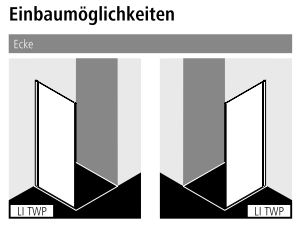 Kermi Seitenwand Seitenwand mit Wandprofil für Ecke „LIGA“ 200 cm Glas Klar, Profile Schwarz Soft (RAL 9005),