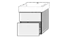 Waschtischunterbau mit Auszügen 3way (BS433) 591x550x447 Schwarz-Matt