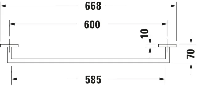 Duravit Karree Handtuchhalter, Chrom, 70x668x35 mm Duravit Karree Handtuchhalter, Chrom, 70x668x35 mm