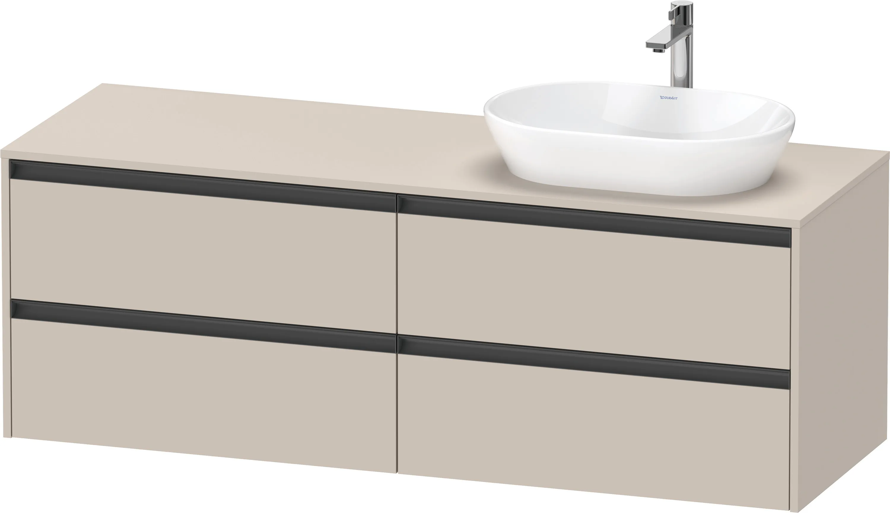 Duravit Waschtischunterschrank wandhängend „Ketho.2“ 160 × 56,8 × 55 cm Taupe Matt
