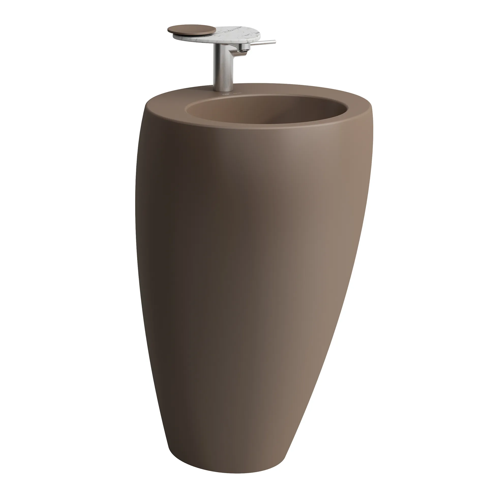 Waschbecken „Ilbagnoalessi“, Hahnlochposition mittig in Kaffee matt Waschbecken „Ilbagnoalessi“, Hahnlochposition mittig in Kaffee matt