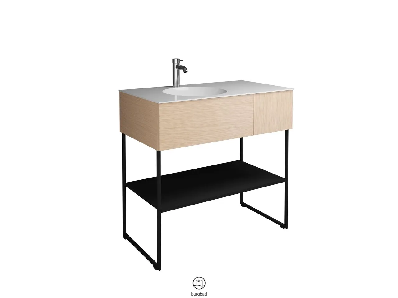 burgbad Coco Waschtisch Set, Mineralguss, Schwarz Seidenglanz burgbad Coco Waschtisch Set, Mineralguss, Schwarz Seidenglanz