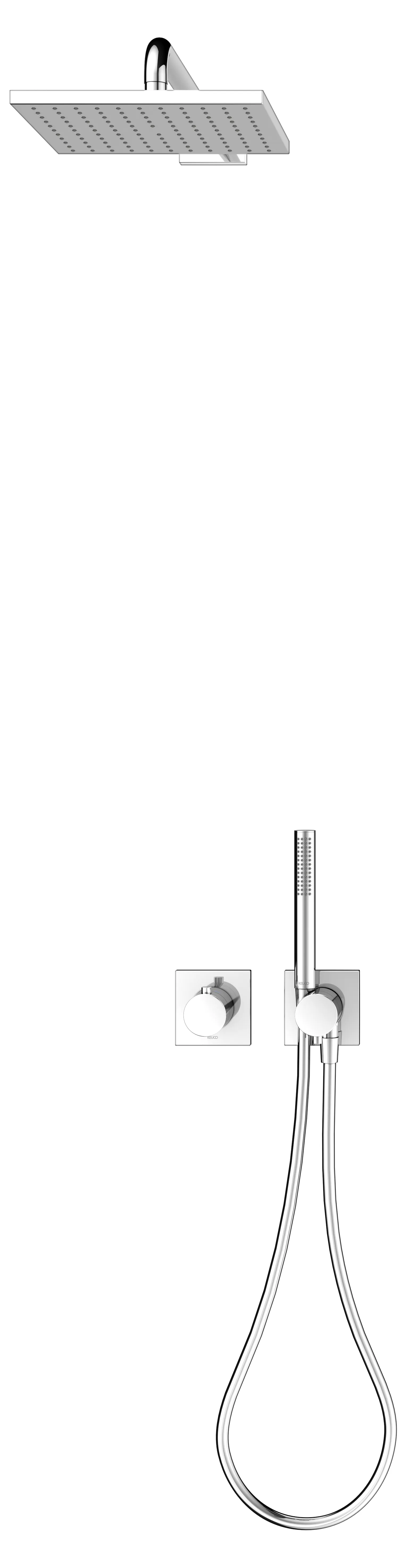 IXMO Sets IXMO Set 8 Thermostatarmatur, eckig mit Brausehalter u. Kopfbrause verchromt IXMO Sets IXMO Set 8 Thermostatarmatur, eckig mit Brausehalter u. Kopfbrause verchromt
