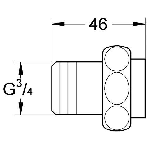 Grohe Eingangsverschraubung 37133, DN 20, für Eckmontage Grohe Eingangsverschraubung 37133, DN 20, für Eckmontage