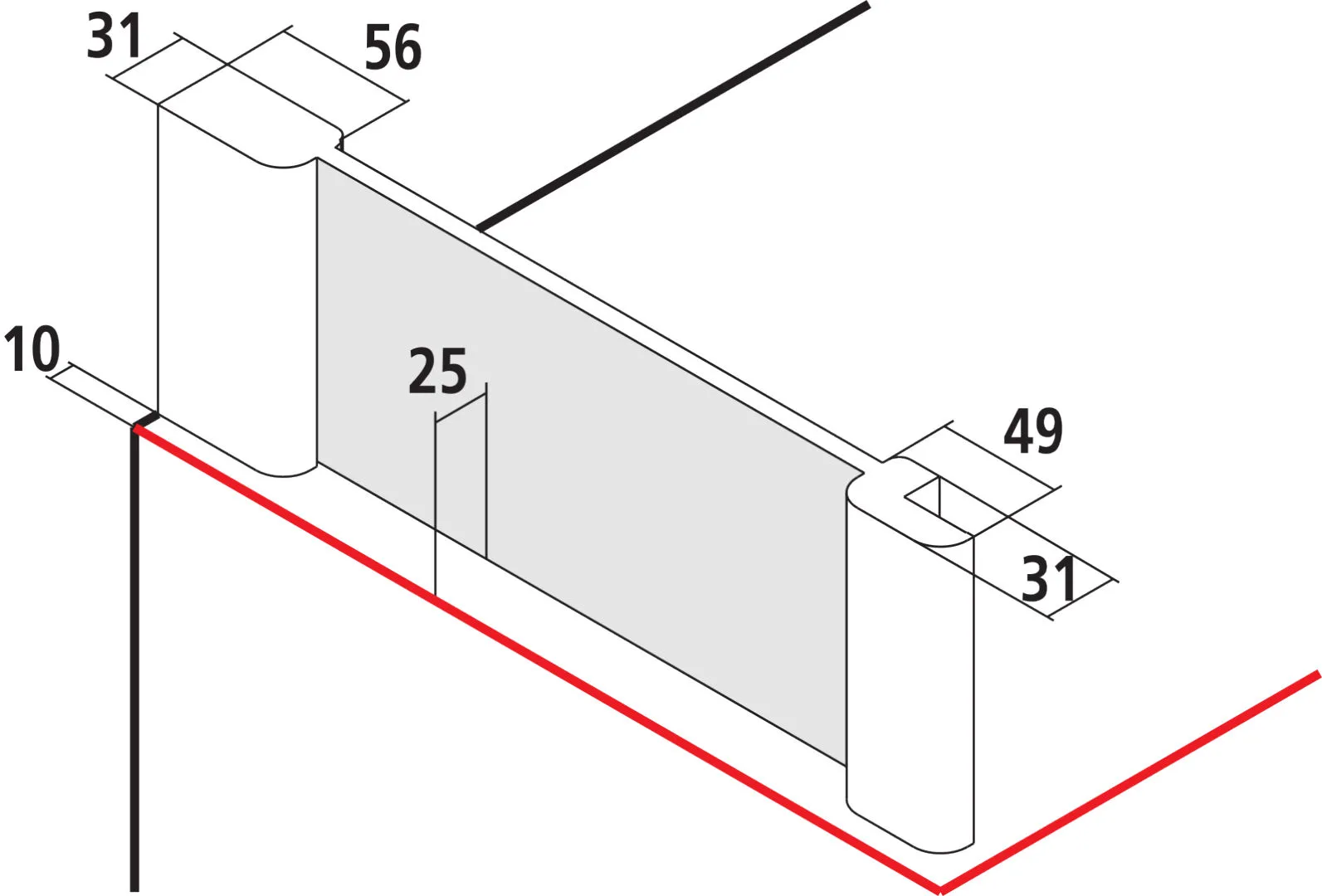 Kermi Seitenwand für Ecke „PASA XP“ Glas Klar, Profile Silber Mattglanz, BV: 720 - 750 mm GAK: 705 - 735 mm WE: 730 - 760 mm H: 1850 mm Kermi Seitenwand für Ecke „PASA XP“ Glas Klar, Profile Silber Mattglanz, BV: 720 - 750 mm GAK: 705 - 735 mm WE: 730 - 760 mm H: 1850 mm