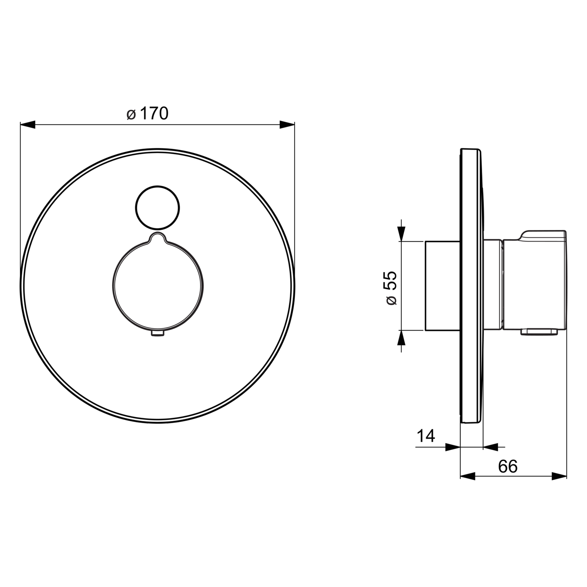 HA Fertigmontageset für Brausebatterie HANSAELECTRA 8190 Rosette rund 3 V Chrom