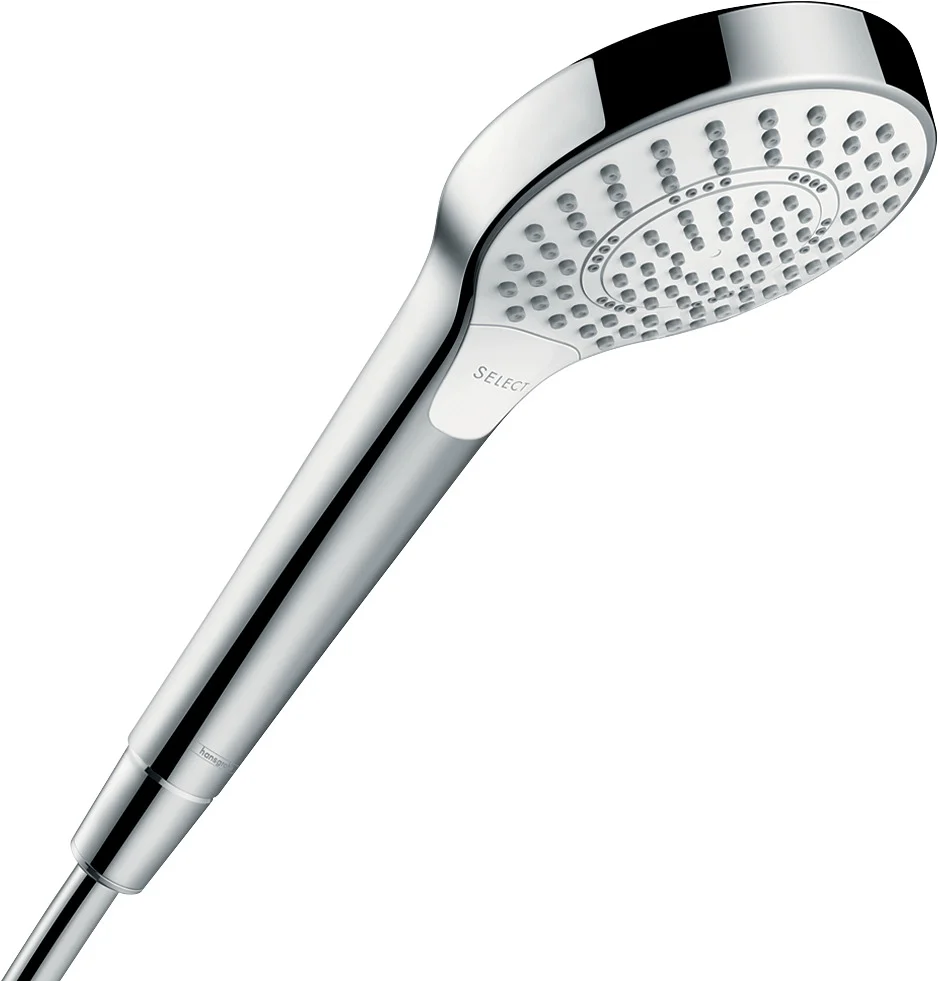 Hansgrohe Croma Select S Handbrause EcoSmart weiß/chrom, 110 mm Brausekopfgröße, SoftRain, IntenseRain, Massagestrahl, QuickClean