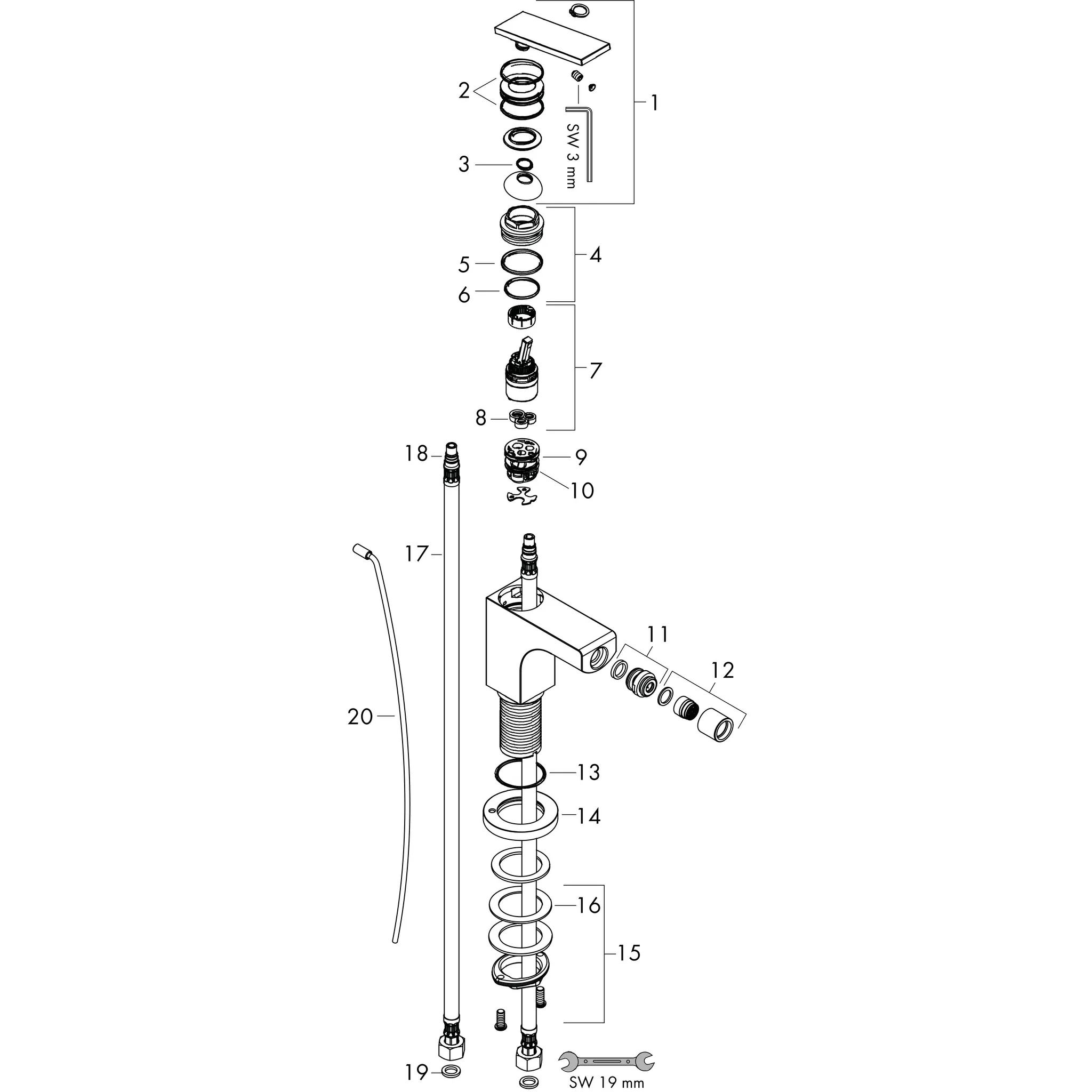 Hansgrohe AXOR Citterio Einhebel-Bidetmischer, Chrom Hansgrohe AXOR Citterio Einhebel-Bidetmischer, Chrom
