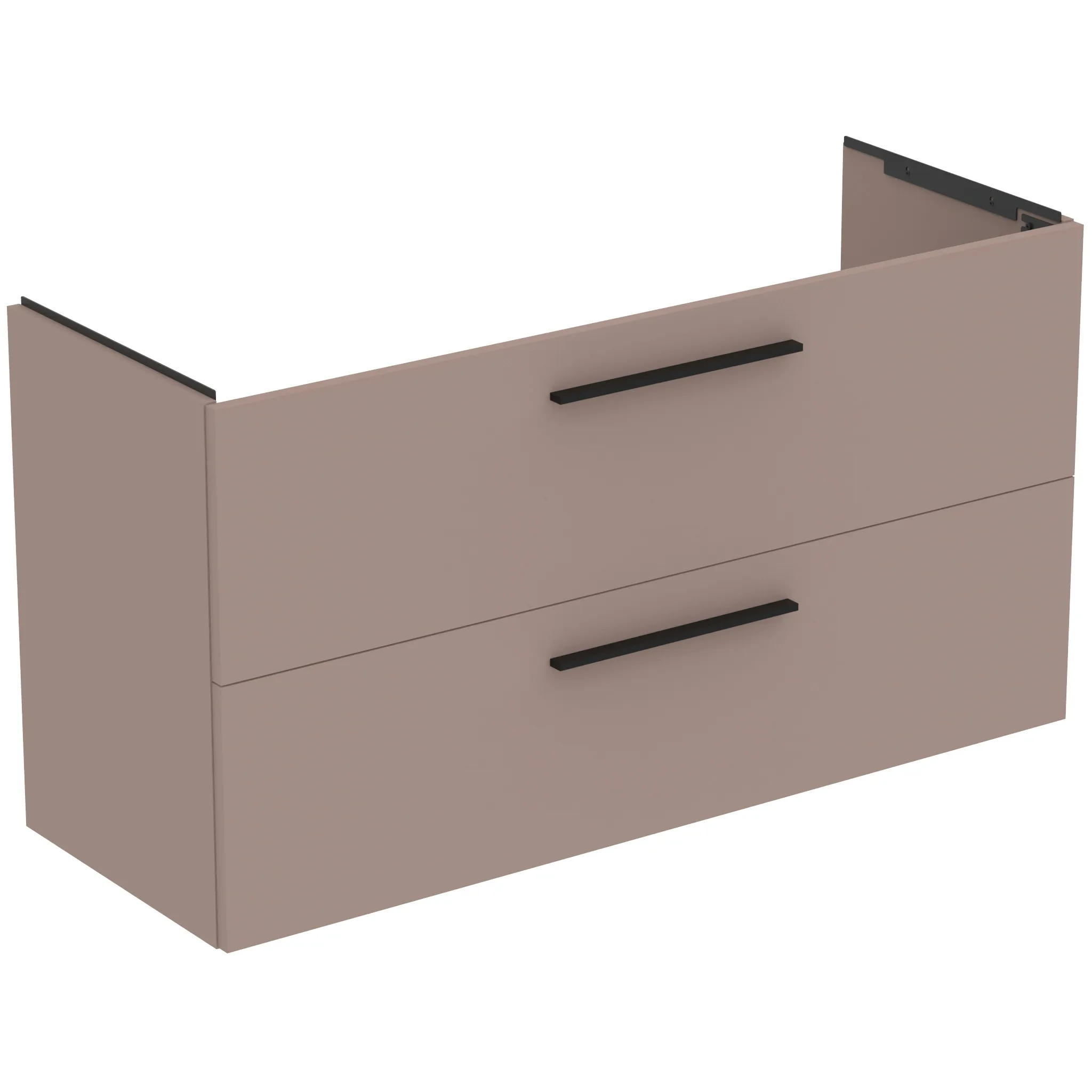 Möbelpaket i.life A mit Waschtisch 120cm und Unterschrank mit schwarzem Griff Weiß matt