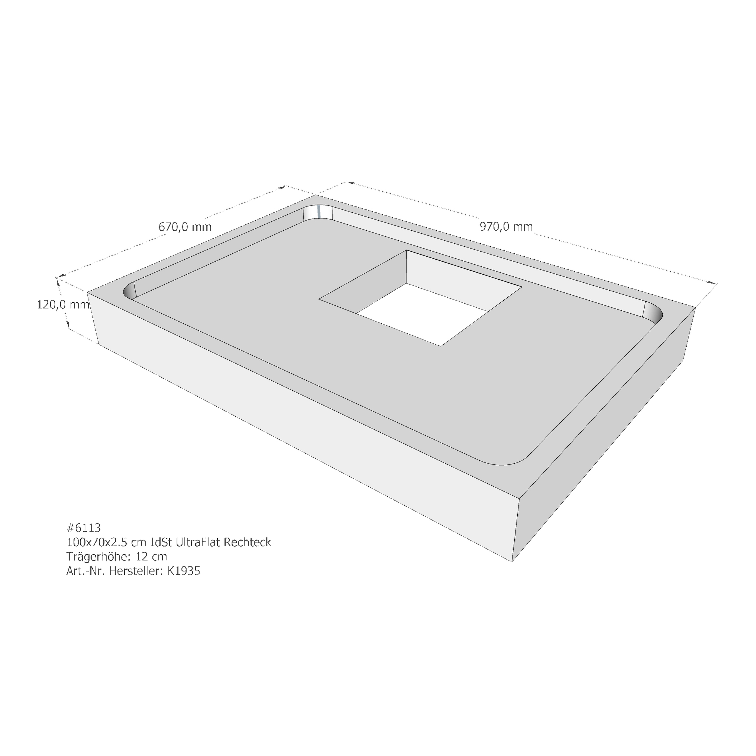 Duschwannenträger für Ideal Standard Ultra Flat 100 × 70 × 2,5 cm