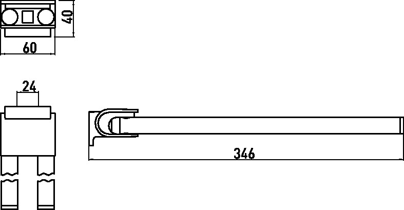 emco Handtuchhalter „system 2“, Befestigung verdeckt, 2-armig 346 mm in chrom