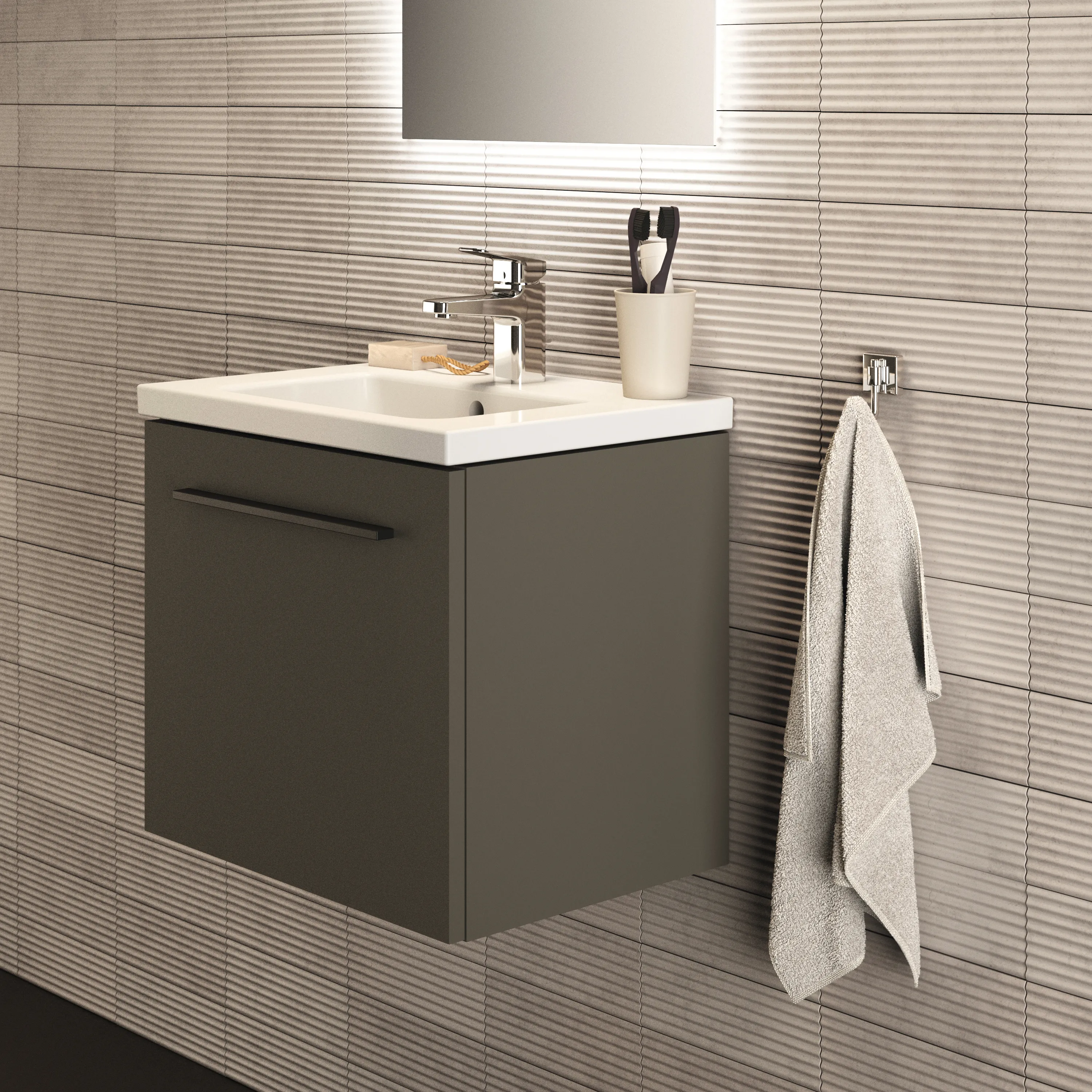 Ideal Standard Waschtischunterschrank „i.lifeS“ 50 × 44 × 37,5 cm Quarzgrau matt