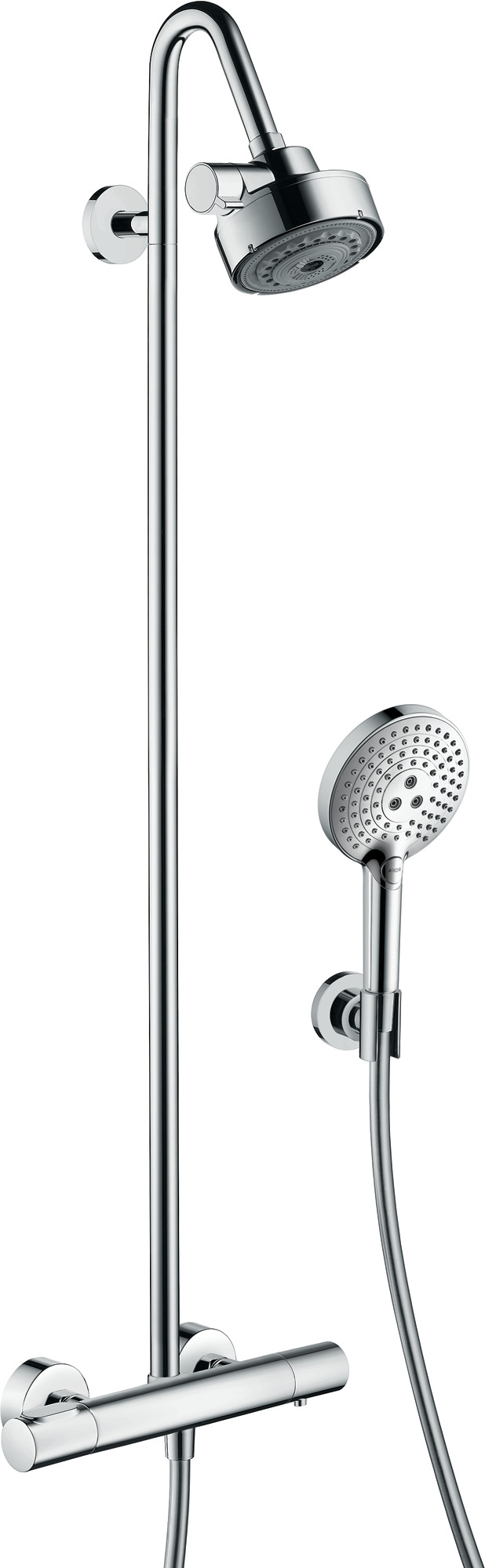 AXOR Citterio M Showerpipe mit Thermostat und Kopfbrause 120 3jet Polished Gold Optic