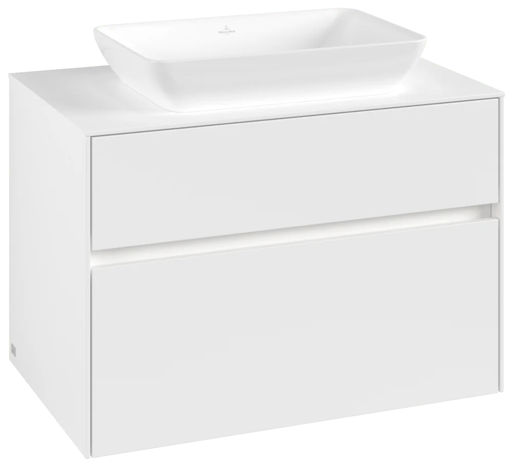 Villeroy & Boch Waschbeckenunterschrank Collaro C108B0, Eckig White Matt, 800x548x500mm, mit Beleuchtung und SoftClosing