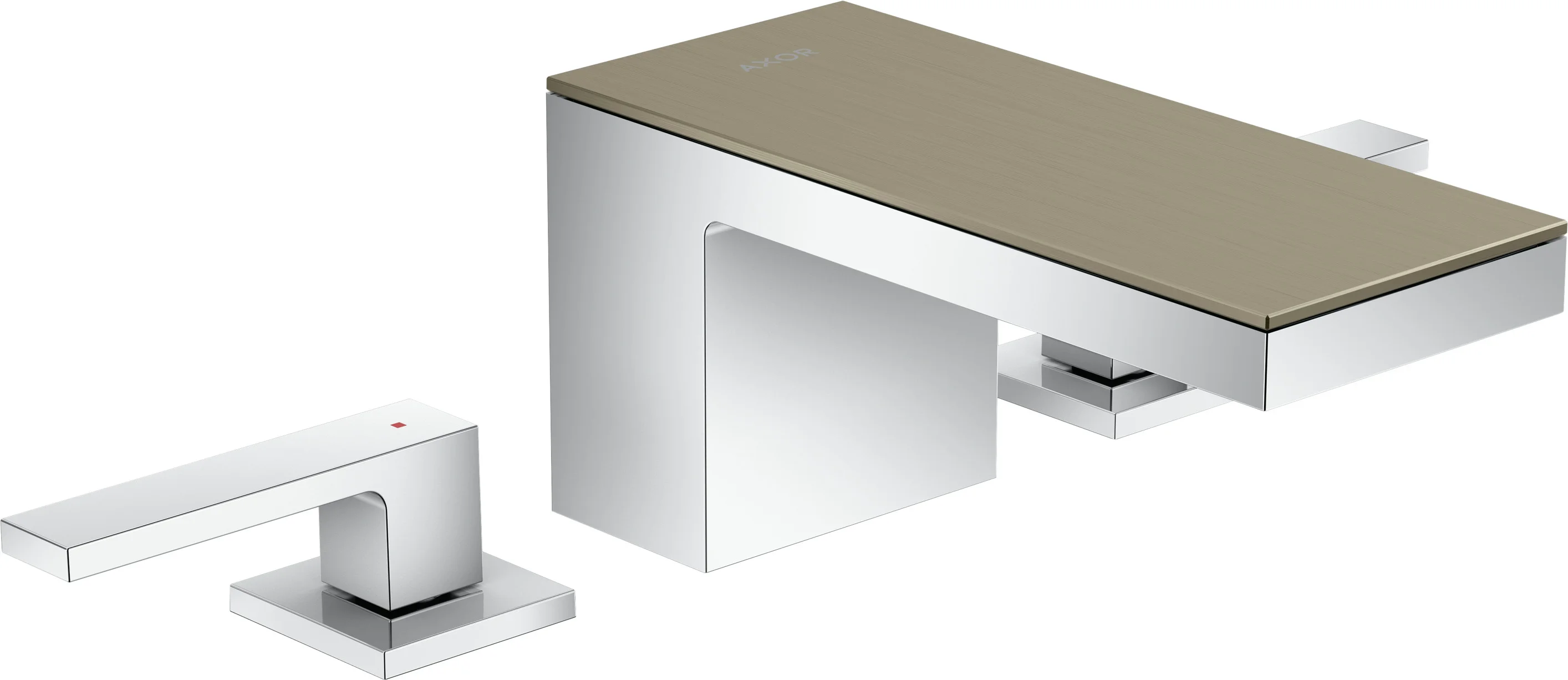 Hansgrohe AXOR MyEdition 3-Loch Waschtischarmatur Chrom, Ausladung 151 mm, Auslaufhöhe 70 mm, Hebelgriff, PowderRain Strahlart, max. Durchfluss 5 l/min, DN15 Anschluss
