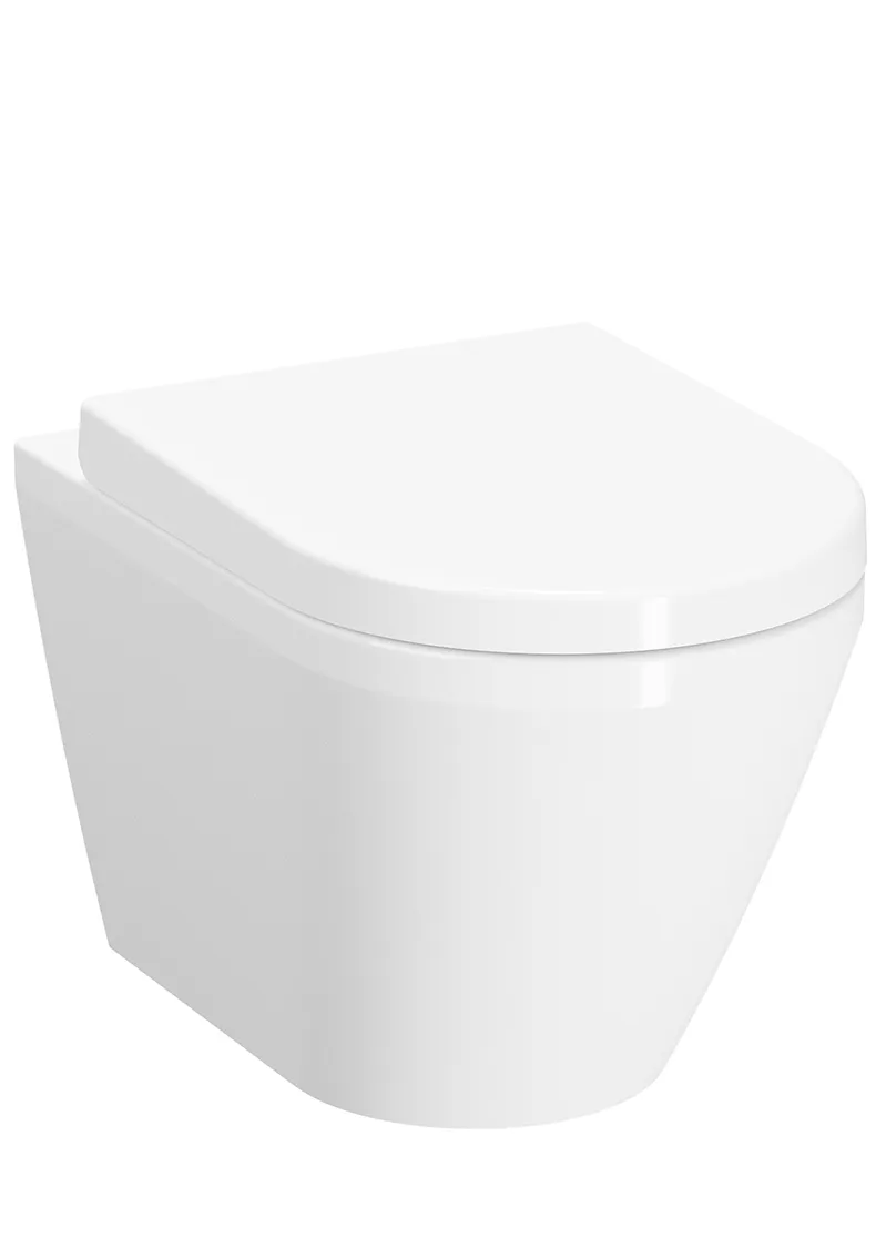 Integra Tiefspüler-Wand-WC Flush 2.0 36 x 54,5 cm ohne Spülrand mit verdeckter Befestigung V-Fit 2.0 Weiß Hochglanz