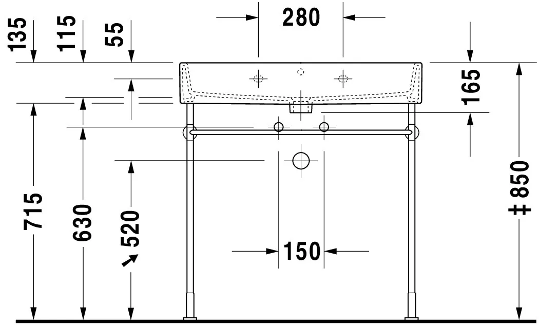 Wandwaschtisch „Vero Air“, mit Überlauf, Hahnlochposition mittig Wandwaschtisch „Vero Air“, mit Überlauf, Hahnlochposition mittig
