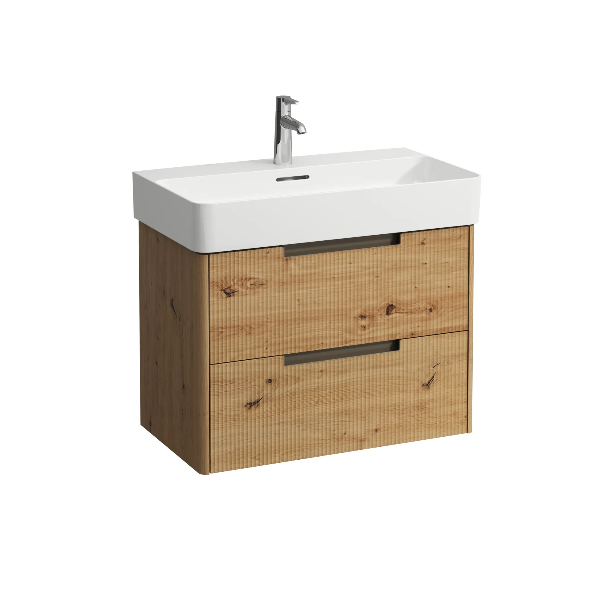 Waschtischunterbau JUNA für VAL 400x719x515 2 Schubladen mit Griffmulde für Waschtisch H810285 weiß matt