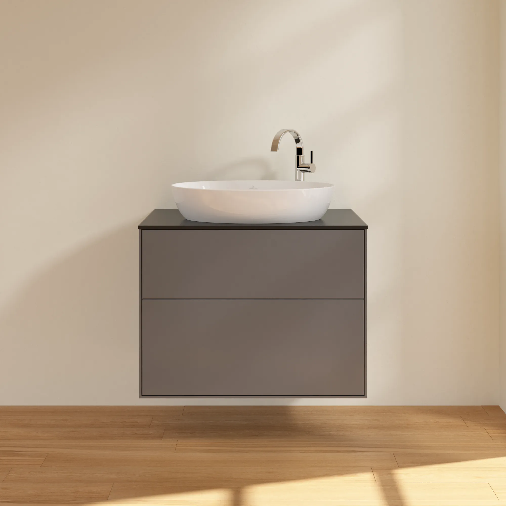Villeroy & Boch Waschbeckenunterschrank Finion F87, Anthracite Matt Lacquer, 800x603x501mm, mit SoftClosing und Push-to-open Funktion Villeroy & Boch Waschbeckenunterschrank Finion F87, Anthracite Matt Lacquer, 800x603x501mm, mit SoftClosing und Push-to-open Funktion