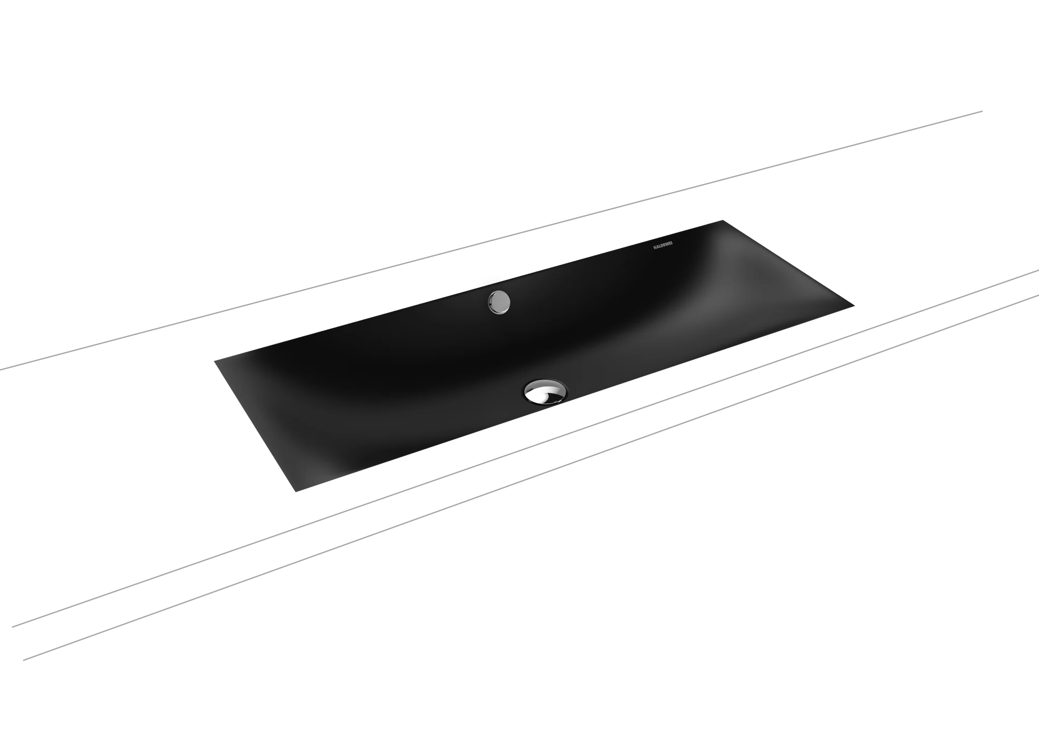 Kaldewei SILENIO Unterbauwaschtisch, Modell 3048, 934x391 mm, cool grey 90, Perl-Effekt, Antidröhn mit Überlauf, Sichtteile chrom