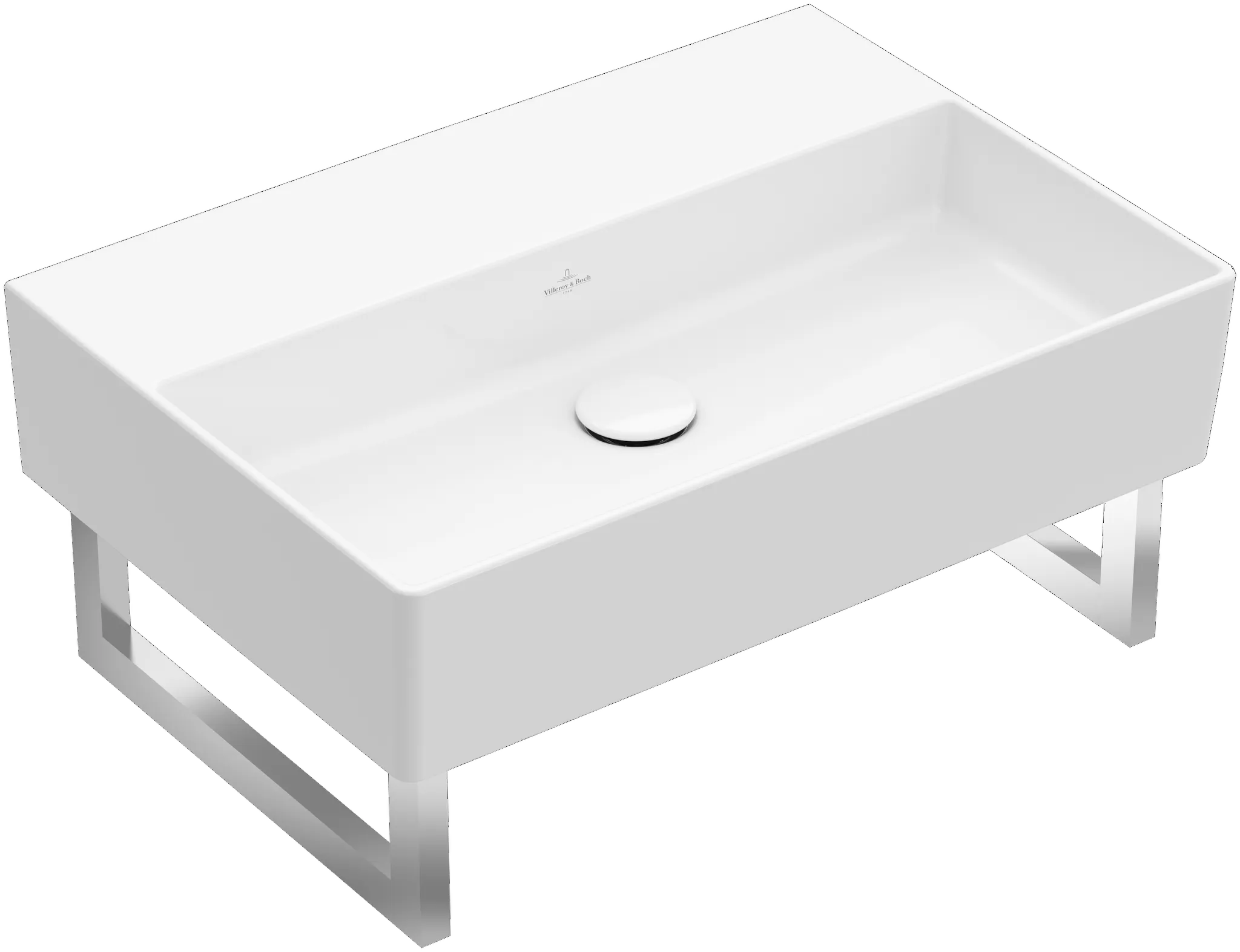 Villeroy & Boch Wandwaschtisch aus TitanCeram „Memento 2.0“ 500 × 420 × 140 mm, ohne Hahnlochbohrung in Stone White