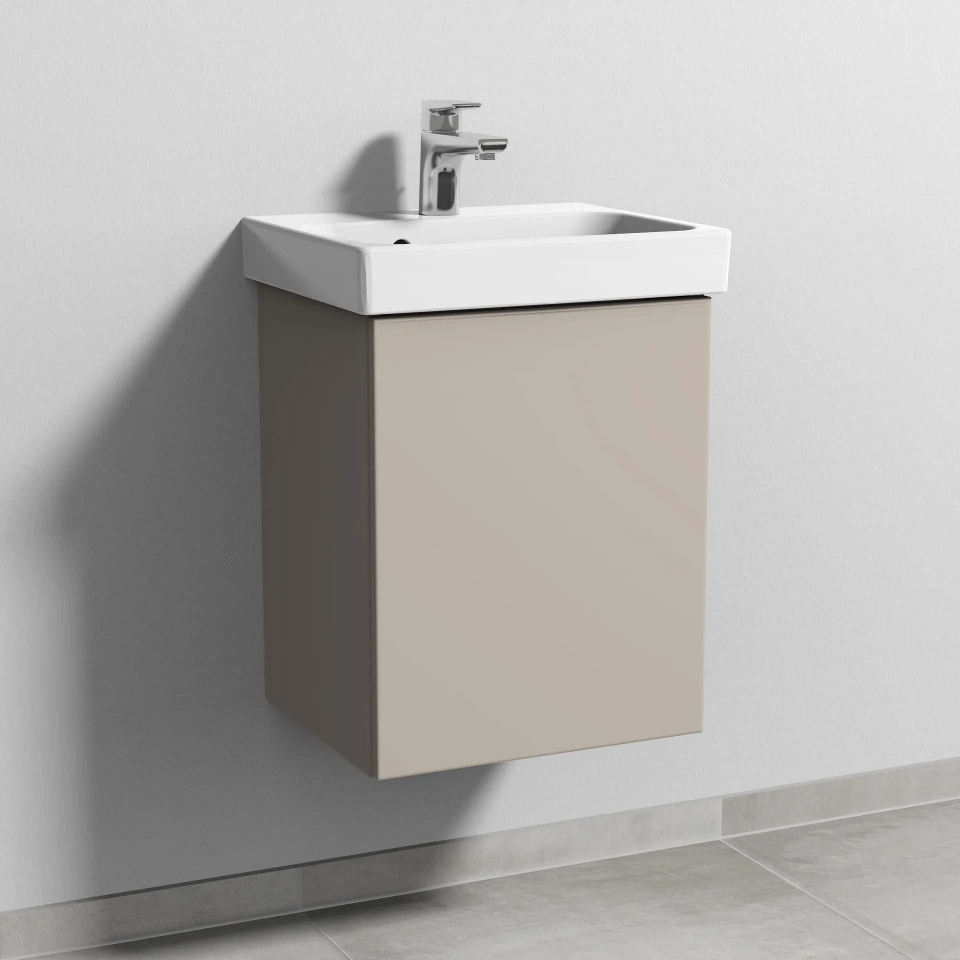 Sanipa Waschtischunterschrank „3way“ 410 × 517 × 353 mm in Kaschmir (matt), Anschlag rechts