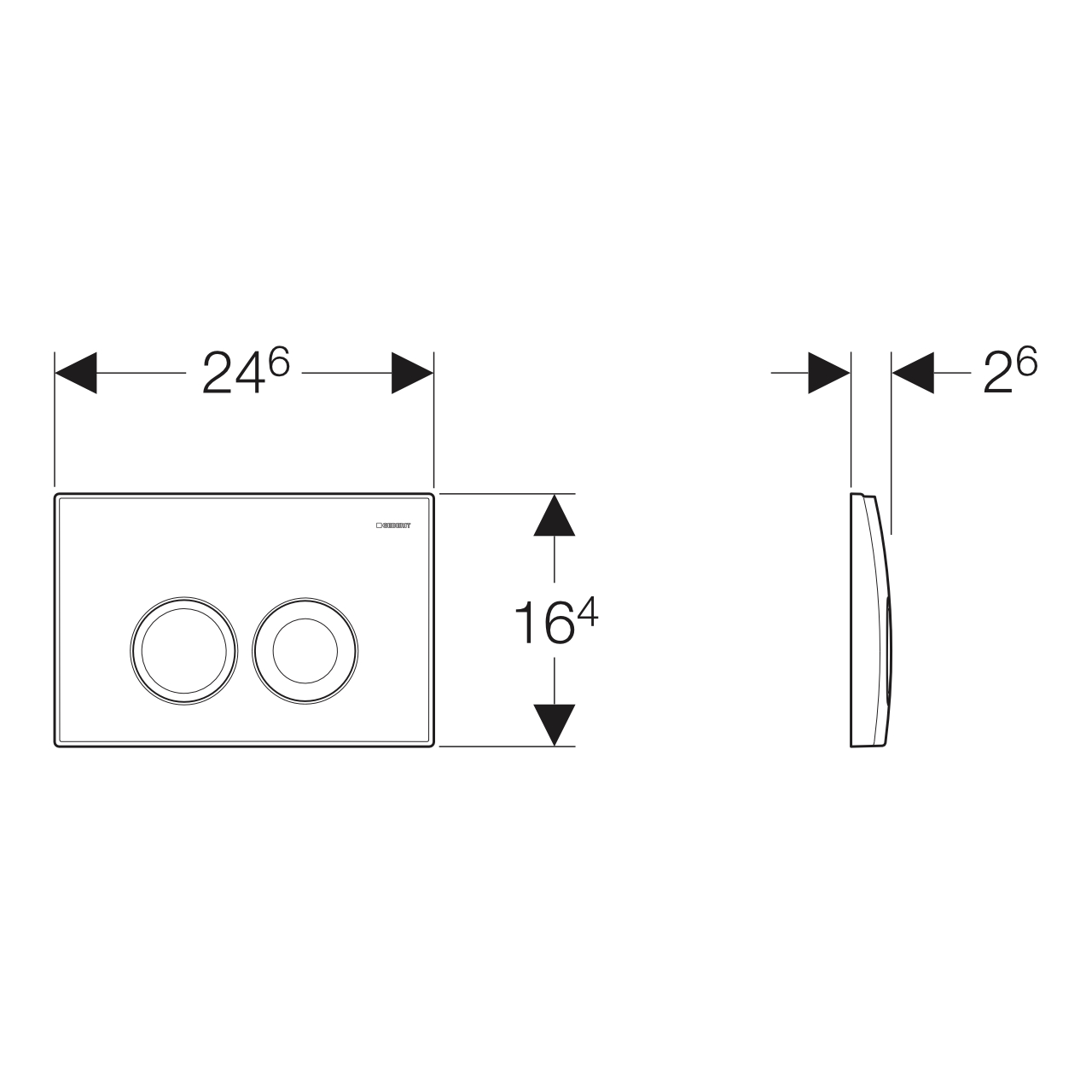 Vorwand-/Einbauelement für Toilette mit Spülkasten Delta (UP100) Betätigungsplatte Geberit UP100 „Delta25“ in Vorwand-/Einbauelement für Toilette mit Spülkasten Delta (UP100) Betätigungsplatte Geberit UP100 „Delta25“ in