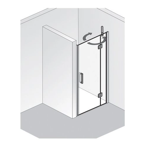 HSK Drehtür, pendelbar an Nebenteil „Aperto Pro“ Drehtür mit Festfeld für Nische 75 × 200 cm Glas Klar hell, Profile Chromoptik (Alu Hochglanz poliert) HSK Drehtür, pendelbar an Nebenteil „Aperto Pro“ Drehtür mit Festfeld für Nische 75 × 200 cm Glas Klar hell, Profile Chromoptik (Alu Hochglanz poliert)