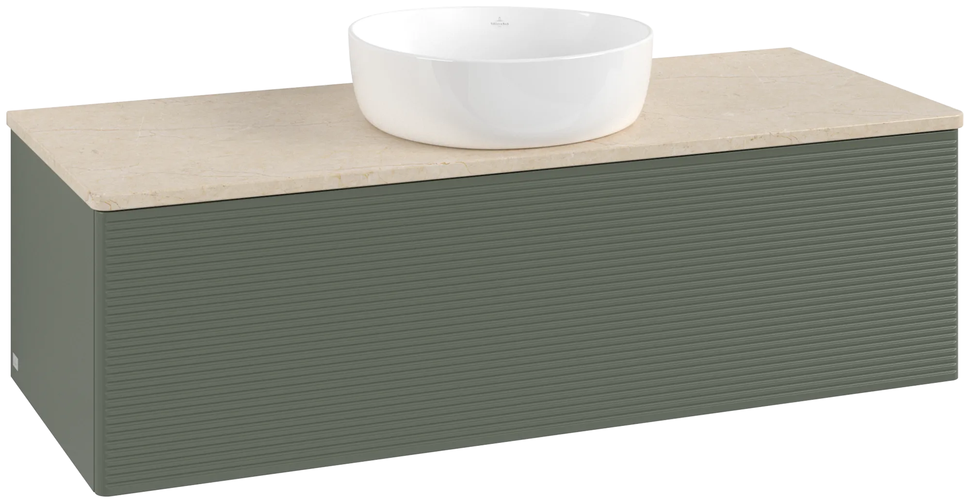 Villeroy & Boch Antao Waschbeckenunterschrank L32_1, 1200x360x500 mm, Leaf Green Matt Lacquer / Botticino