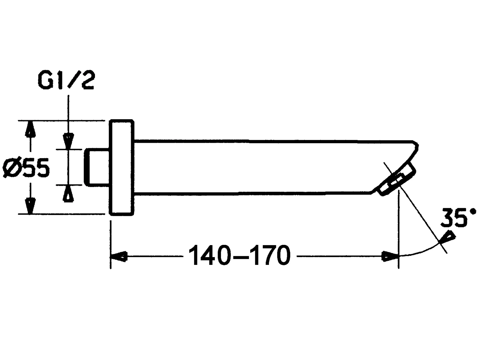 Hansa Auslauf Hansa 5250 L=170 Chrom DN15 Hansa Auslauf Hansa 5250 L=170 Chrom DN15