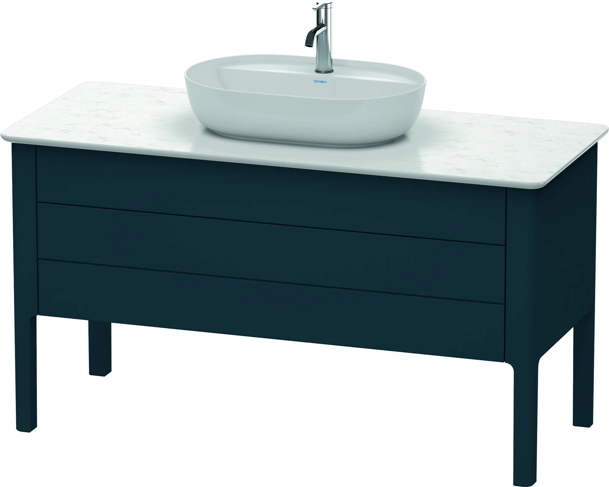 Duravit Waschtischunterschrank bodenstehend „Luv“ 133,8 × 74,3 × 57 cm Nachtblau Seidenmatt Duravit Waschtischunterschrank bodenstehend „Luv“ 133,8 × 74,3 × 57 cm Nachtblau Seidenmatt