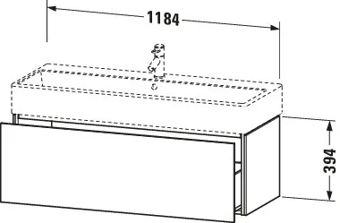 Duravit Waschtischunterschrank wandhängend „L-Cube“ 118,4 × 39,4 × 45,9 cm Basalt Matt