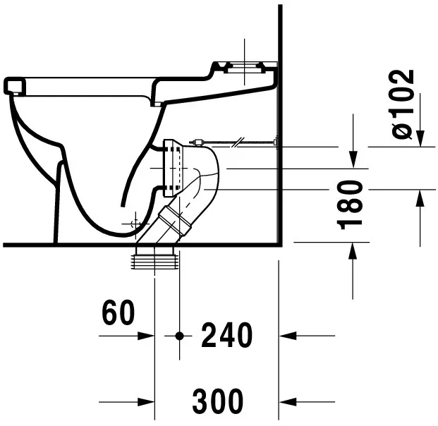 Stand-WC Kombi Starck 3 655 mm Tiefspüler,f.SPK,Abg.Vario,weiß,HYG