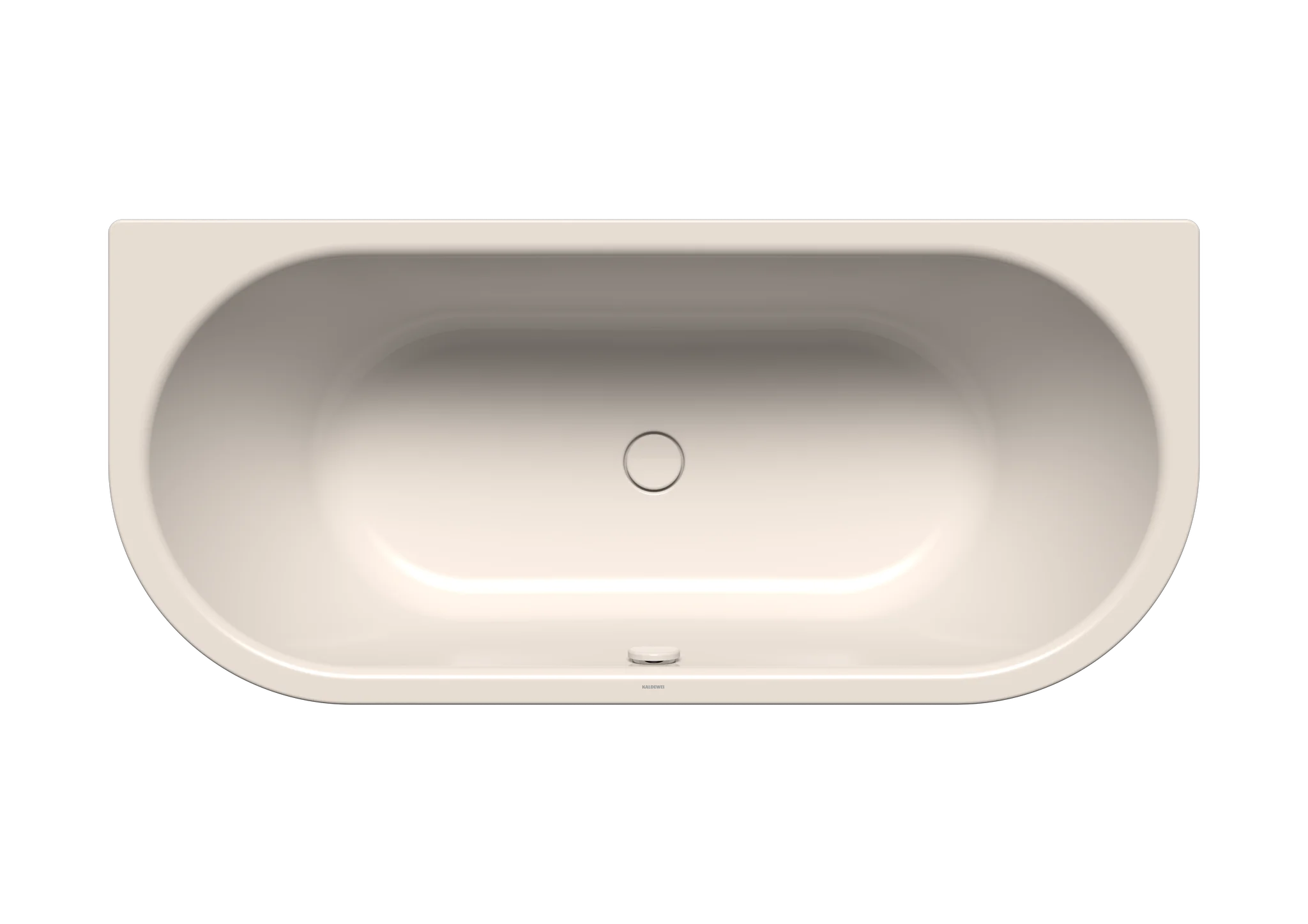 Kaldewei CENTRO DUO 2 Badewanne, oval, 1700x750 mm, 460 mm tief, pergamon, Vorwandeinbau, emaillierter Ab- und Überlaufdeckel