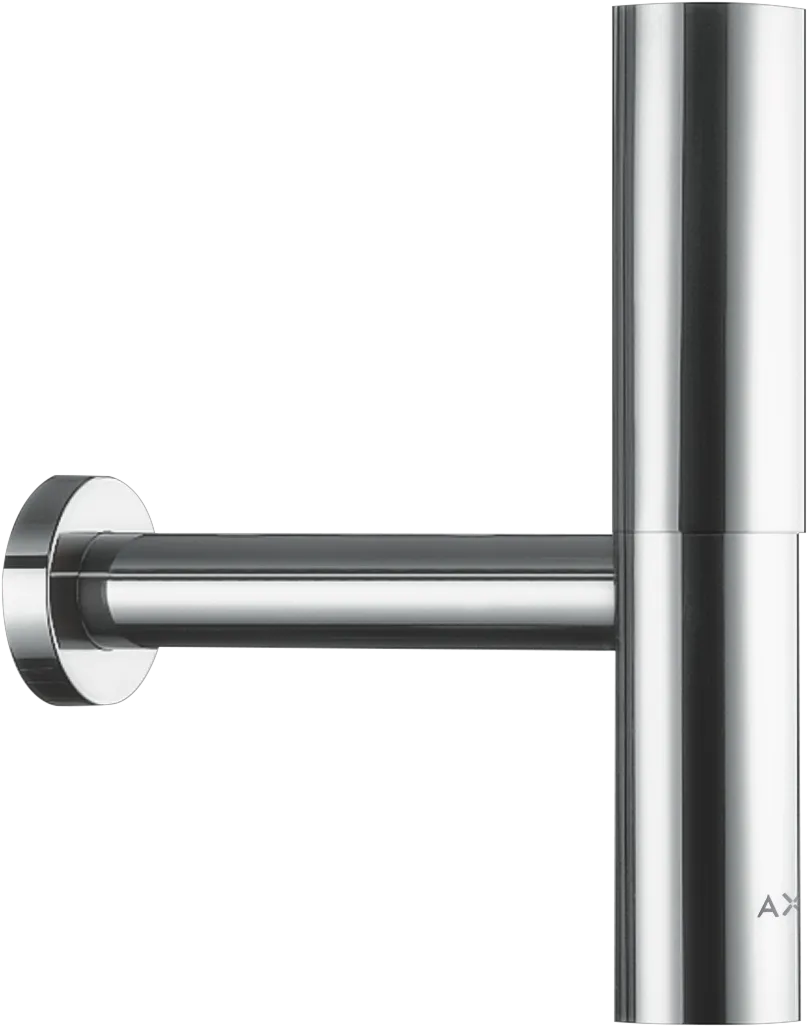 Hansgrohe AXOR Design Siphon Flowstar Chrom, verstellbarer Einbau mit 65–165 mm Verstellweg, Wandabstand 330 mm, Stauwasserhöhe 70 mm, Anschluss G 1 1/4