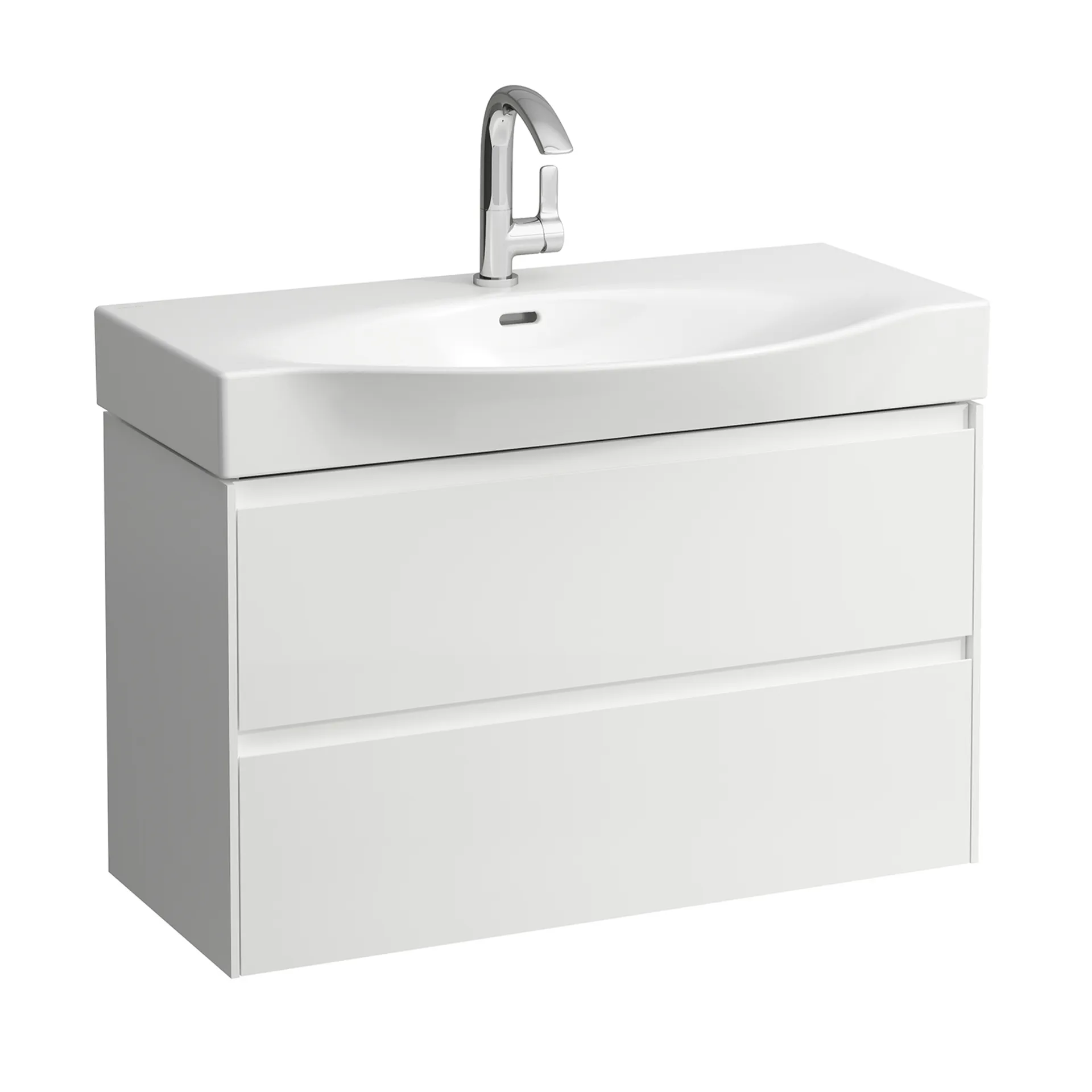 Laufen Waschtischunterbau LANI 368x882x515, 2 Schubladen, integrierter Griffleiste, Soft-Close, für Waschtisch PALACE H811702, weiß matt Laufen Waschtischunterbau LANI 368x882x515, 2 Schubladen, integrierter Griffleiste, Soft-Close, für Waschtisch PALACE H811702, weiß matt
