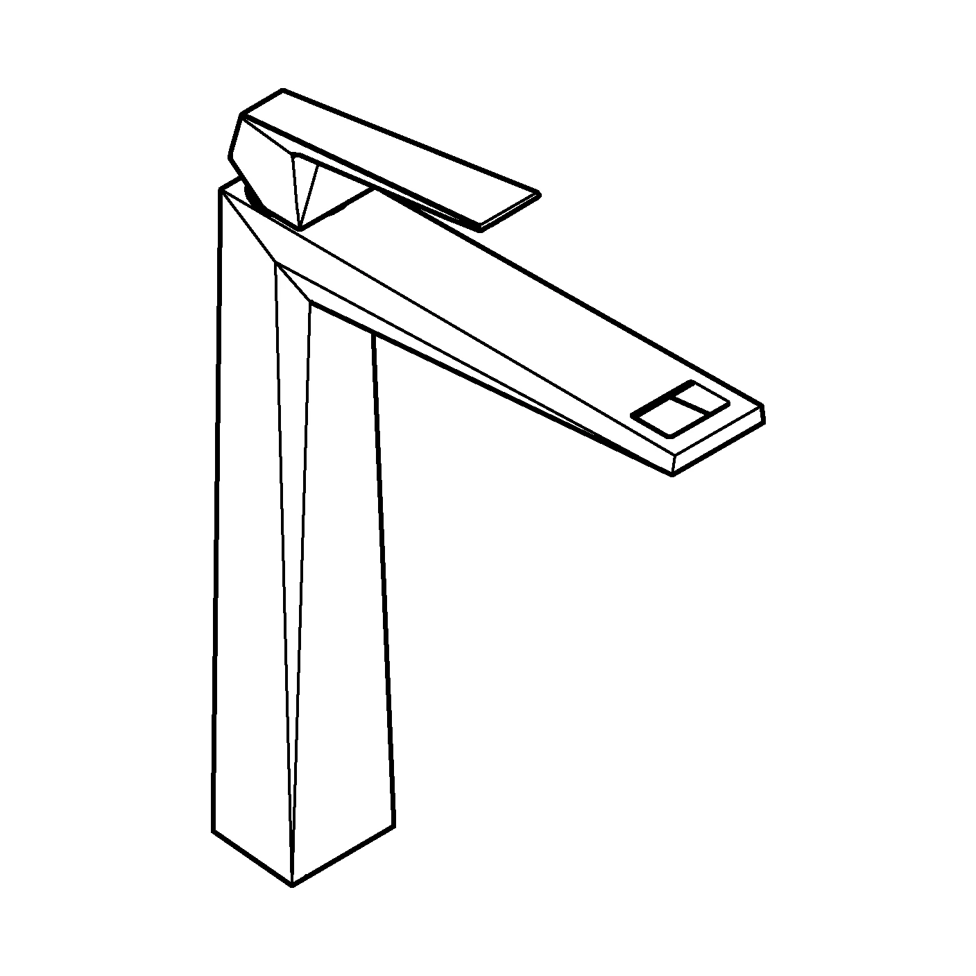 Einhand-Waschtischbatterie Allure Brilliant 24346, XL-Size, Einlochmontage, glatter Körper, chrom