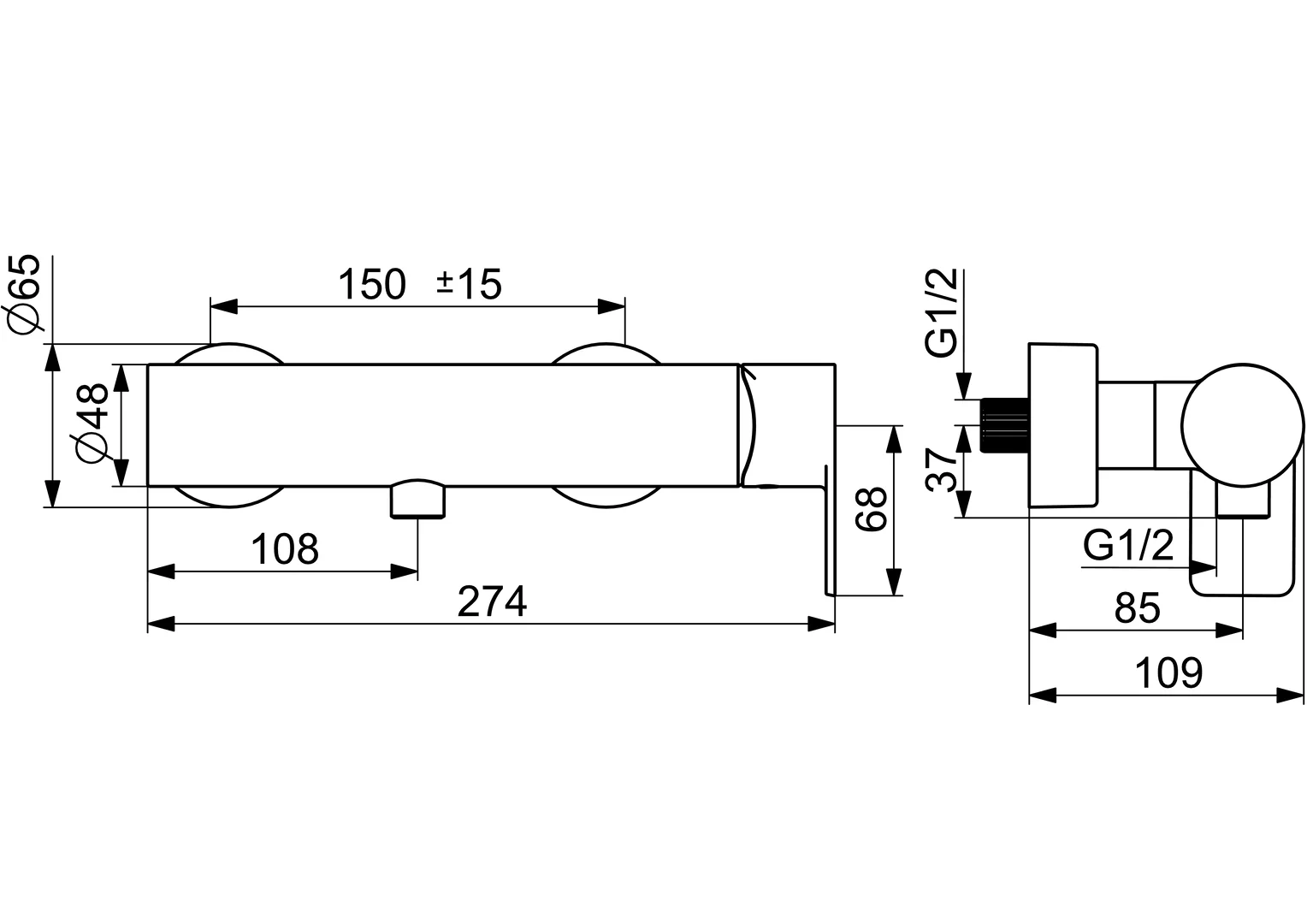 HansaSTELA Duscharmatur Hansastela 2021 Einhebelmischer Brausebatterie 5767 Chrom