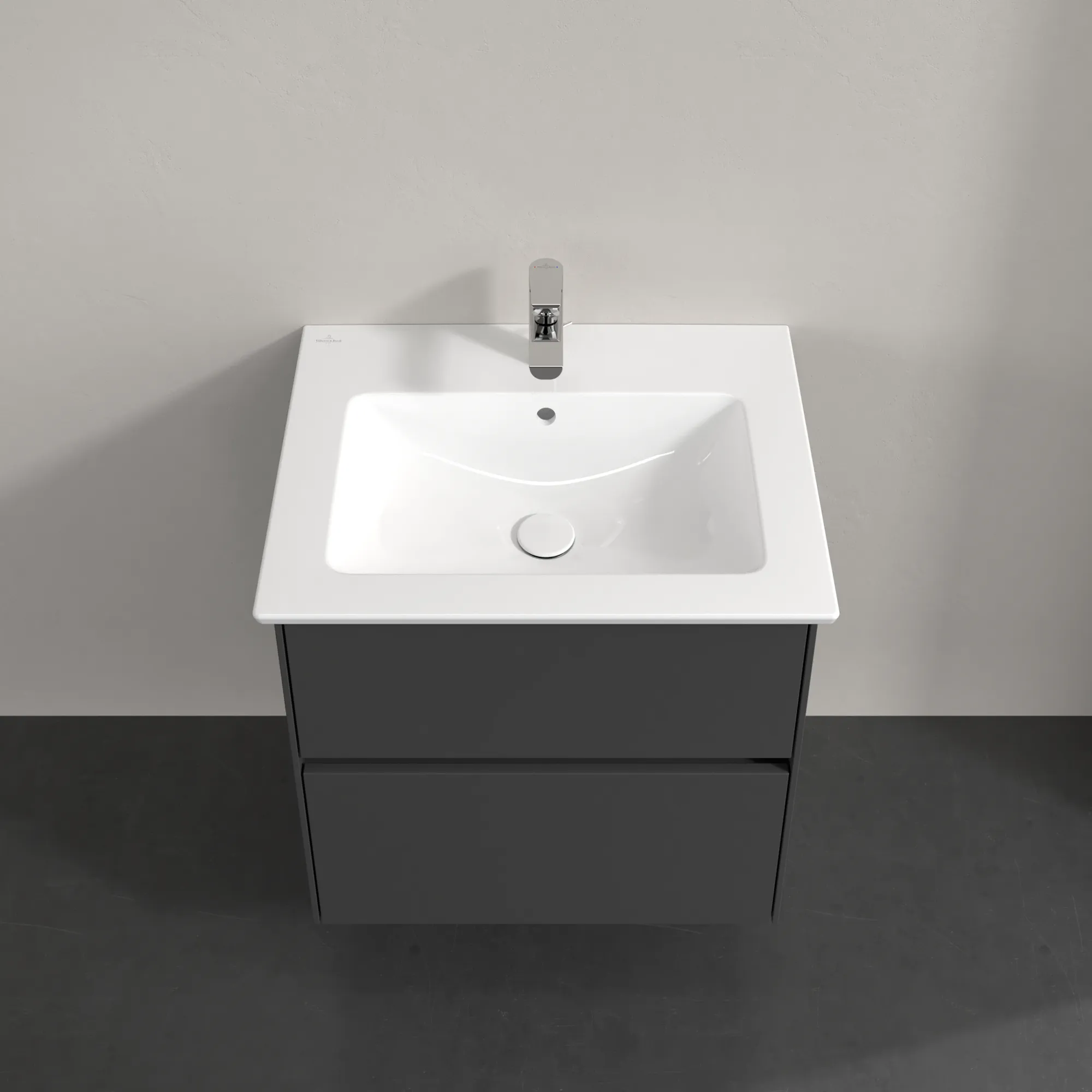Villeroy & Boch Waschtischunterschrank „Collaro“ 611 × 610 × 480 mm Graphite, ohne Beleuchtung, für Becken mittig