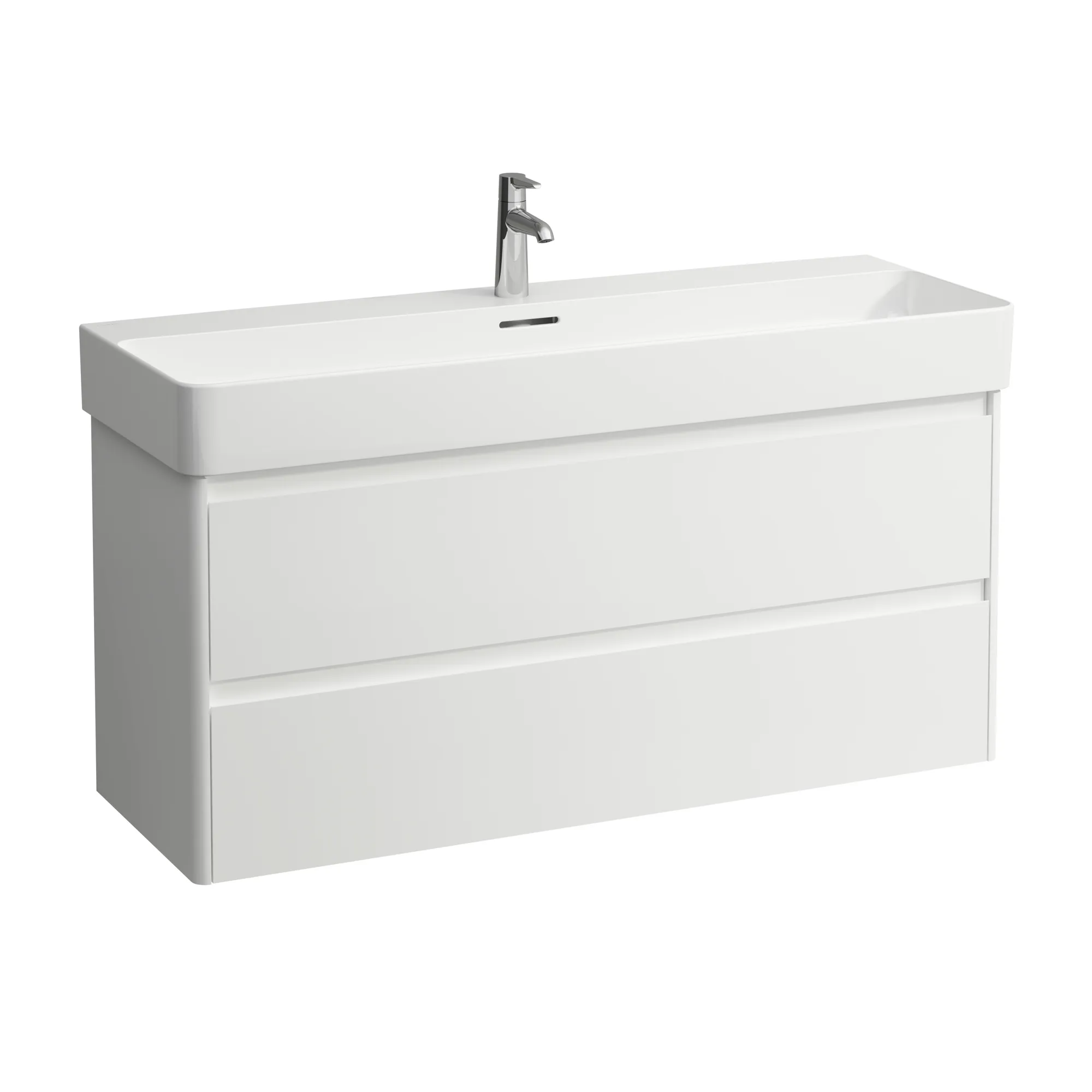 Laufen Waschtischunterbau BASE 2.0, 400x1168x515mm, 2 Schubladen, Griffmulde, für Waschtisch H810289, weiß matt Laufen Waschtischunterbau BASE 2.0, 400x1168x515mm, 2 Schubladen, Griffmulde, für Waschtisch H810289, weiß matt