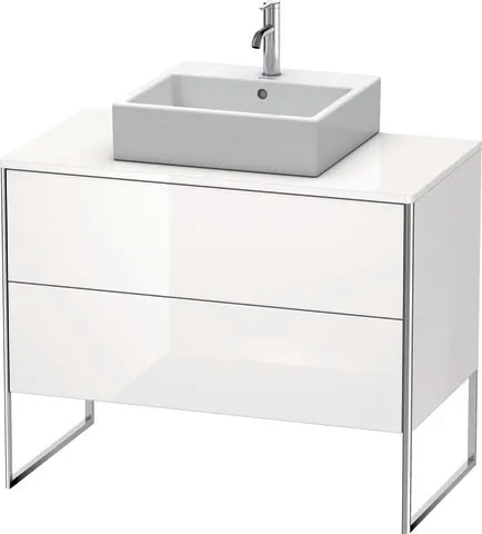 Duravit Waschtischunterschrank bodenstehend „XSquare“ 100 × 77,8 × 54,8 cm Becken: mittig / Front- & Korpusfarbe: Weiß Hochglanz / Größe: 100 × 54,8 × 77,8 cm / Oberfläche: Dekor / Profile: Chrom / Schubladen: 2 Duravit Waschtischunterschrank bodenstehend „XSquare“ 100 × 77,8 × 54,8 cm Becken: mittig / Front- & Korpusfarbe: Weiß Hochglanz / Größe: 100 × 54,8 × 77,8 cm / Oberfläche: Dekor / Profile: Chrom / Schubladen: 2