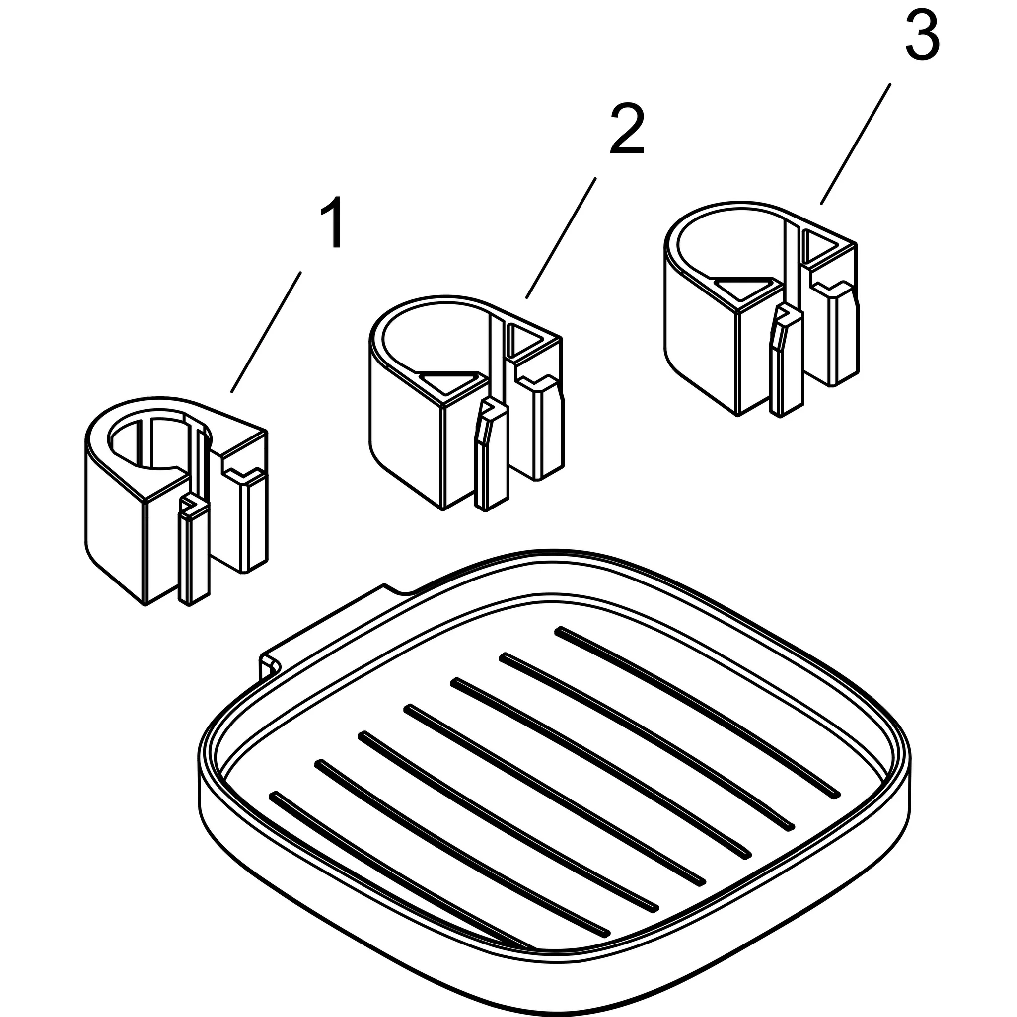 Hansgrohe Casetta Seifenschale E, Chrom, für Brausenstangen Ø 18/22/25 mm, höhenverstellbar