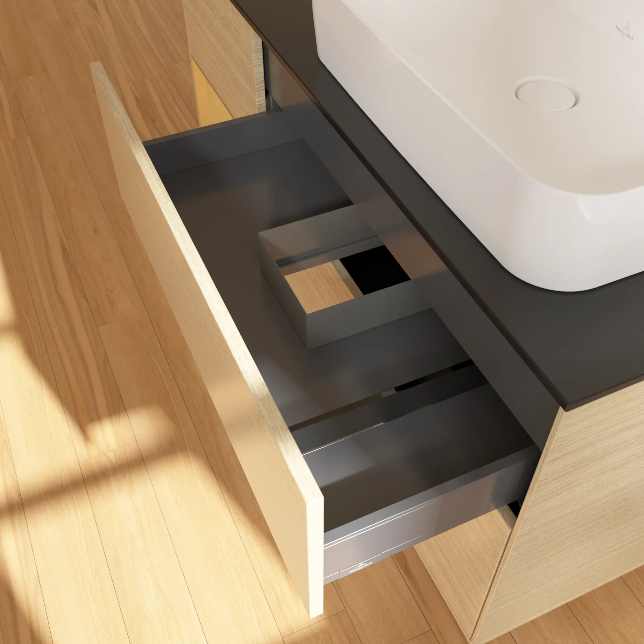 Villeroy & Boch Waschtischunterschrank „Finion“ für Schrankwaschtisch 1200 × 603 × 501 mm Oak Veneer, für Becken rechts