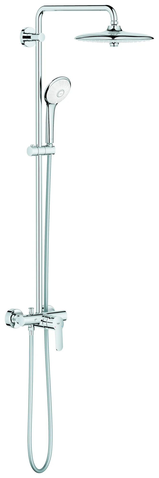 Duschsystem Euphoria System 260 27473_2, Aufputz-Einhand-Brausebatterie mit Umstellung, Wandmontage, 450 mm Duscharm, Kopfbrause Euphoria 260 (26457), Handbrause Euphoria 110 Massage (27239), chrom Duschsystem Euphoria System 260 27473_2, Aufputz-Einhand-Brausebatterie mit Umstellung, Wandmontage, 450 mm Duscharm, Kopfbrause Euphoria 260 (26457), Handbrause Euphoria 110 Massage (27239), chrom